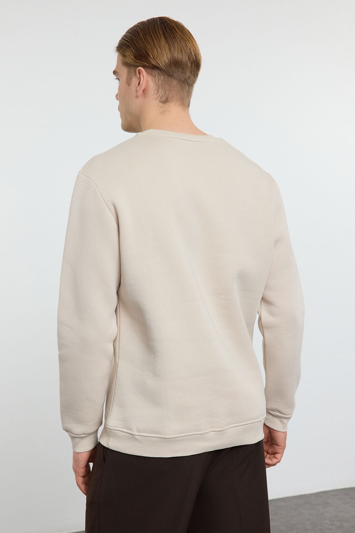 Edit by Trendyol-Stone Oversize/Wide Cut Fleece Inside/Warm Sweatshirt mit Textstickerei TMNAW25SW00061 5