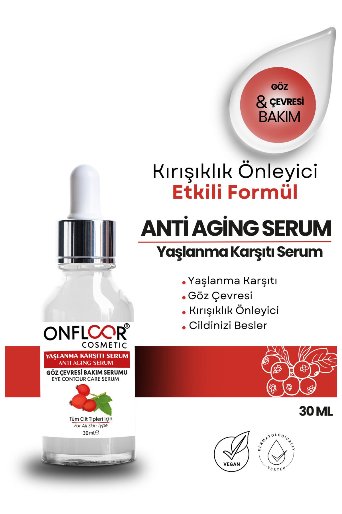 ONFLOOR Yaşlanma Karşıtı Anti Aging Göz Ve Çevresi Bakım Serumu 30ml