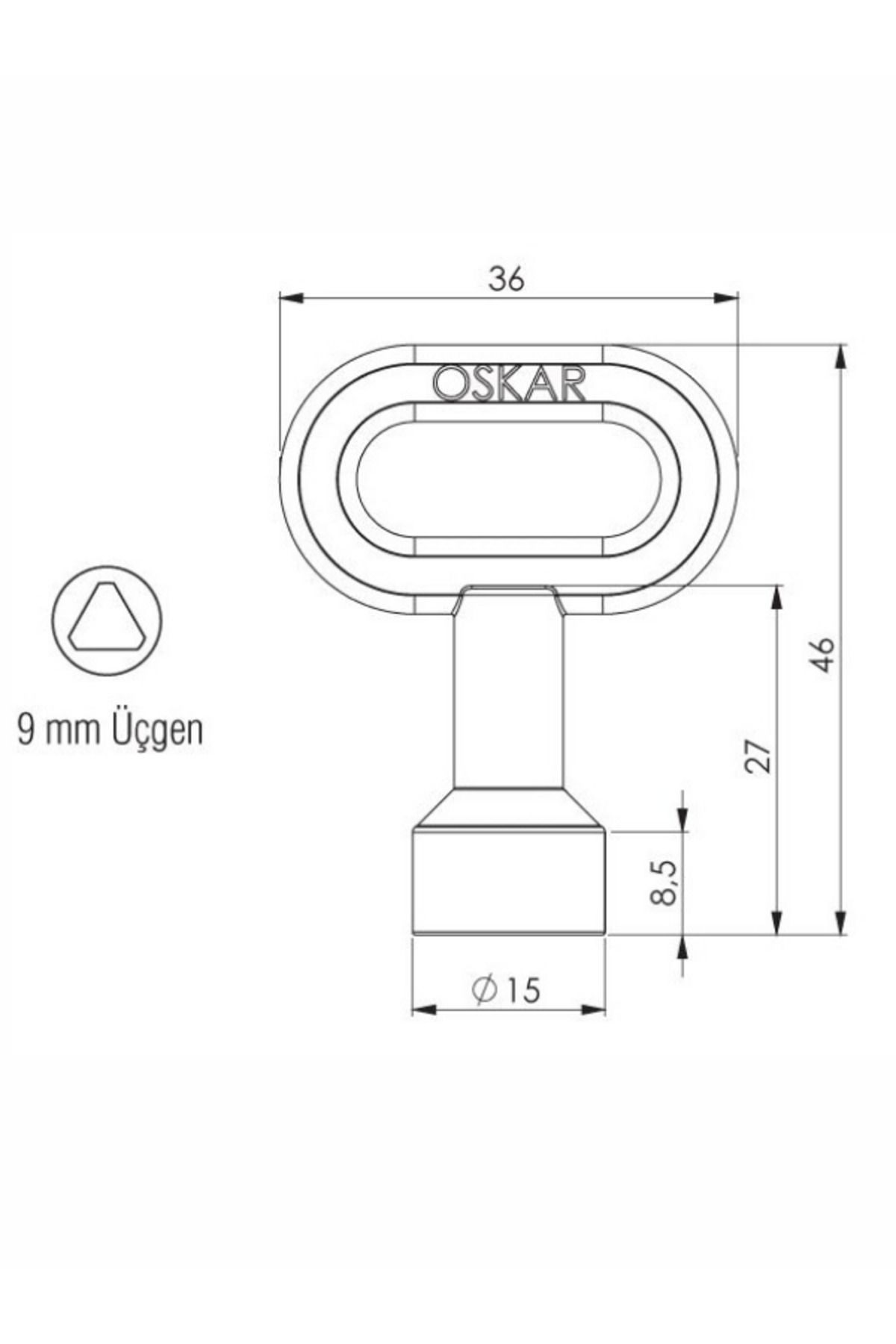Oskar-Small Size 9 mm Triangle Switch - Chrome Plated 2