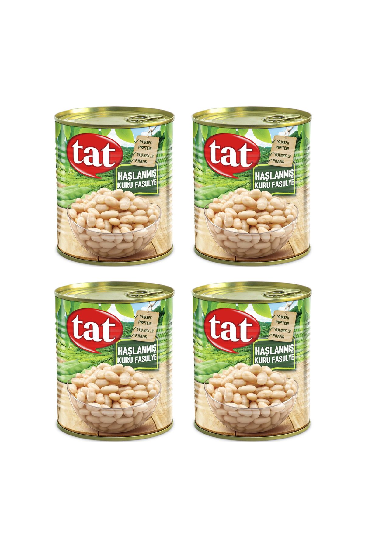 Tat Haşlanmış Kuru Fasulye 800 gr x 4 Adet