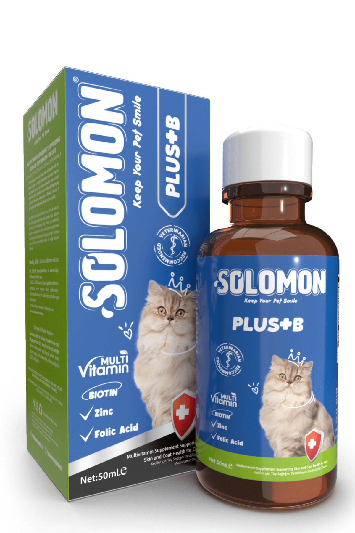 Solomon Plus B 50 Ml Kediler Için Tüy Sağlığını Destekleyici Multivitamin Damla