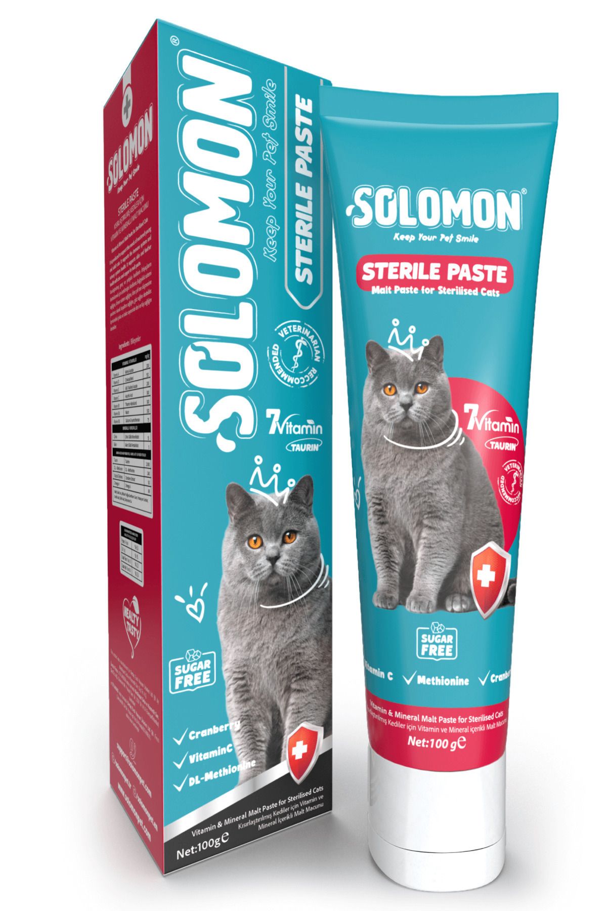 Solomon Sterile Paste 100 gr Kısırlaştırılmış Kediler Için Vitamin Ve Mineralli Malt Macunu