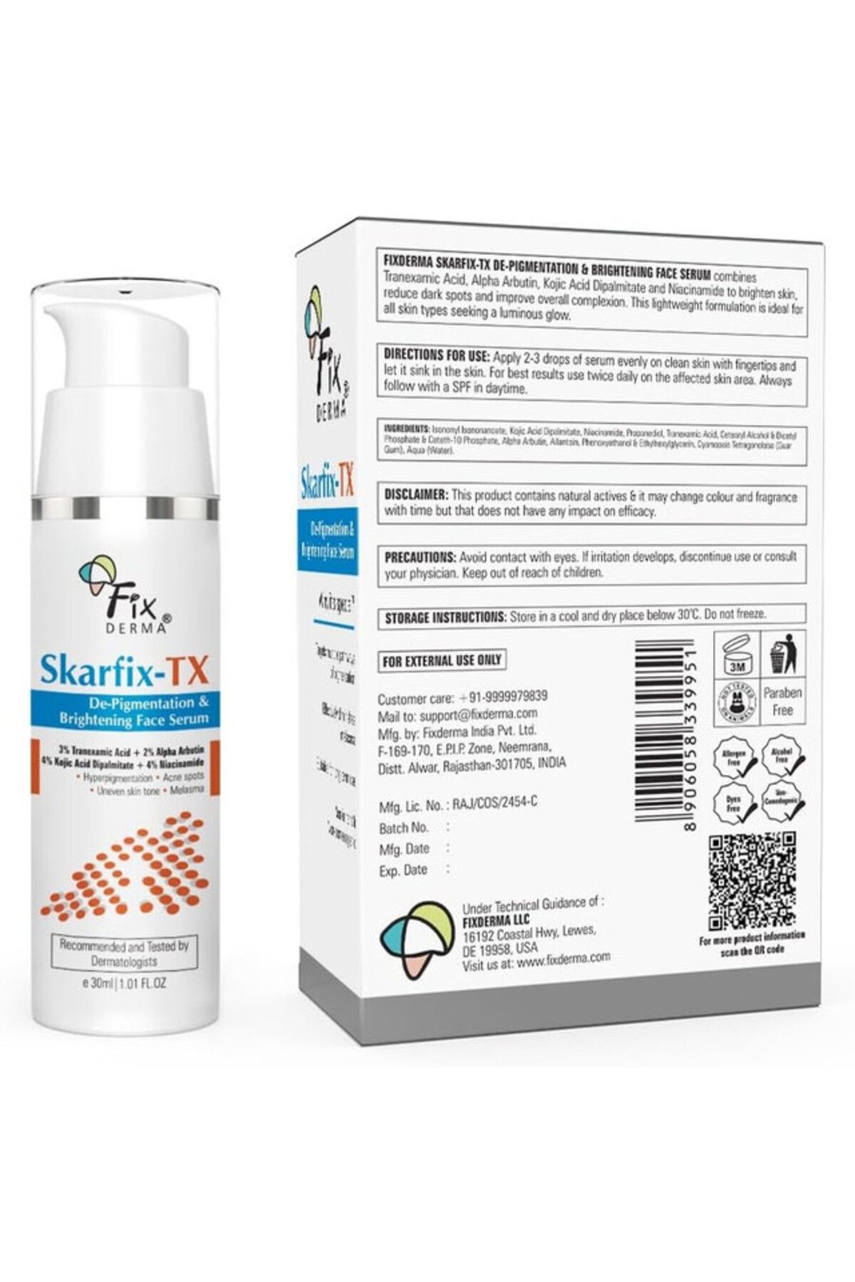 FixDerma-Skarfix-Tx de-pigmentation & brightening face serum for acne & melasma | 30ml 8