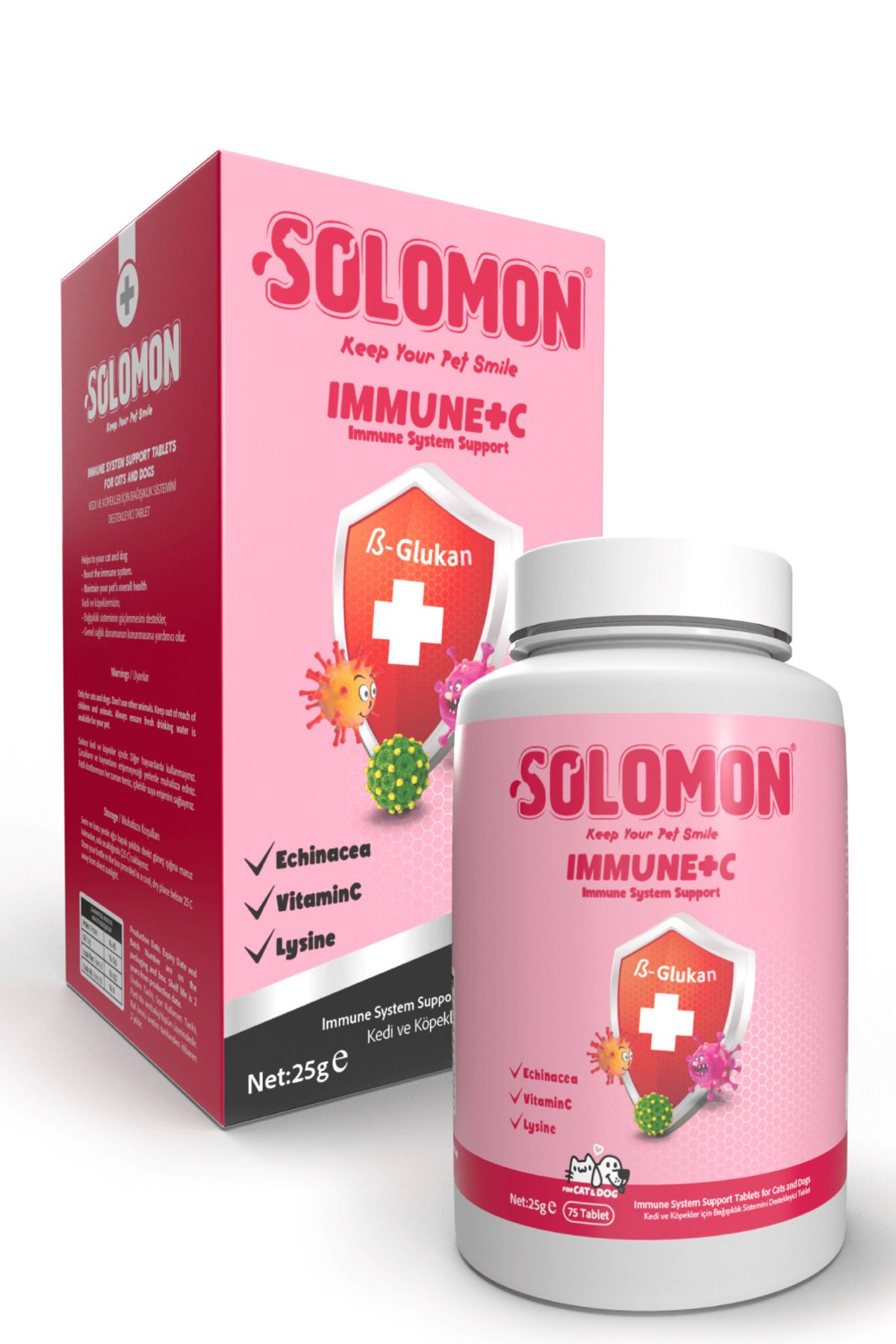 Solomon Immune C Kedi Ve Köpekler Için Bağışıklık Sistemini Destekleyici Tablet 75 Tablet