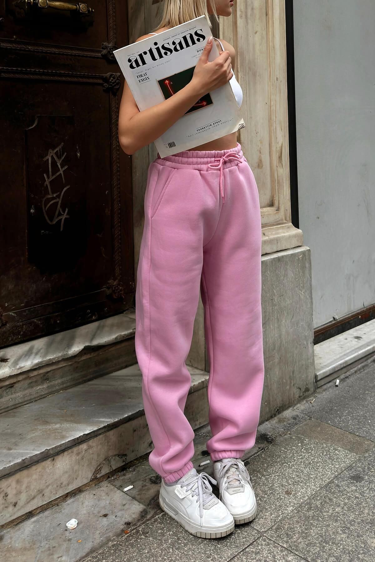 Swist-Pink Pawis Damen-Jogginghose mit hoher Taille, elastischen Beinen und gerippter Innenseite 4