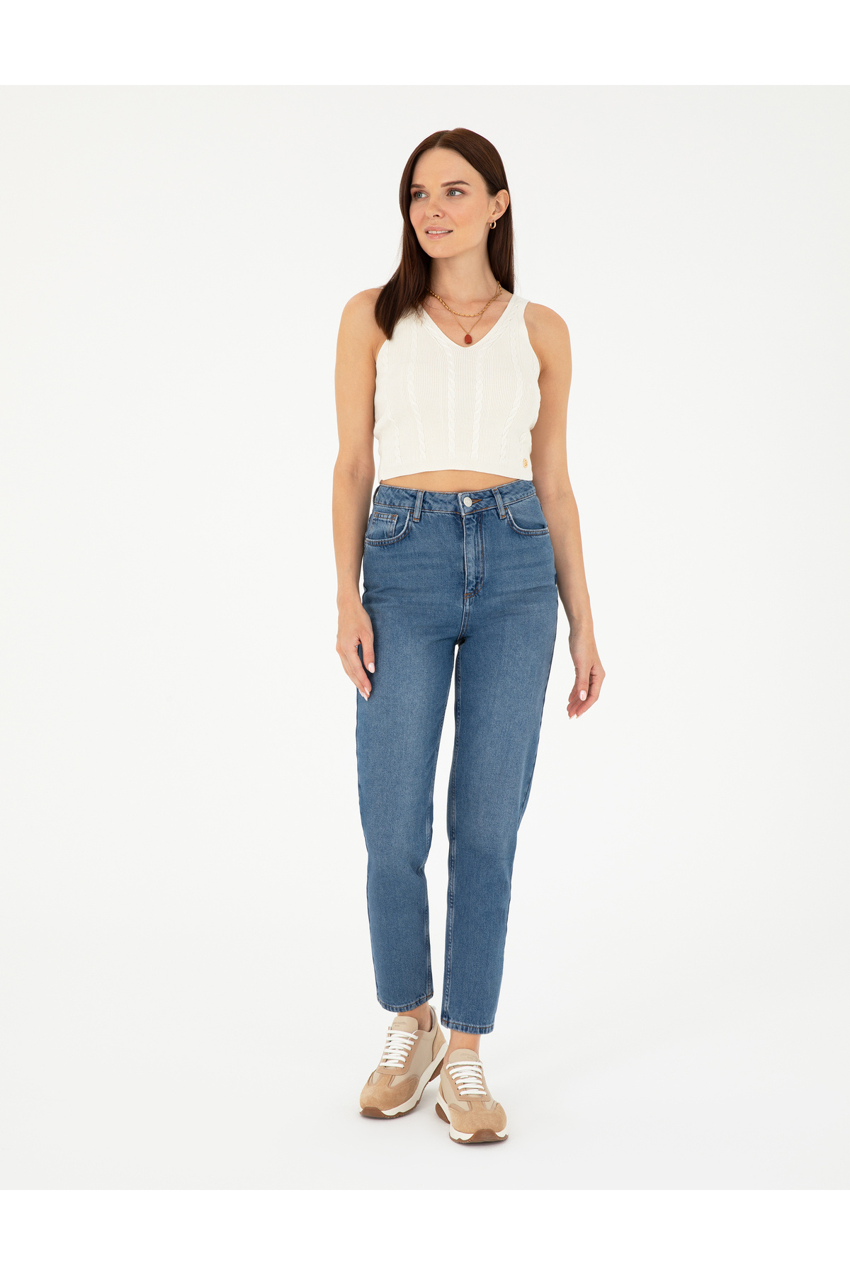 Pierre Cardin  Mavi Mom Fit Jean Pantolon 50292478-VR036 - Görsel 2