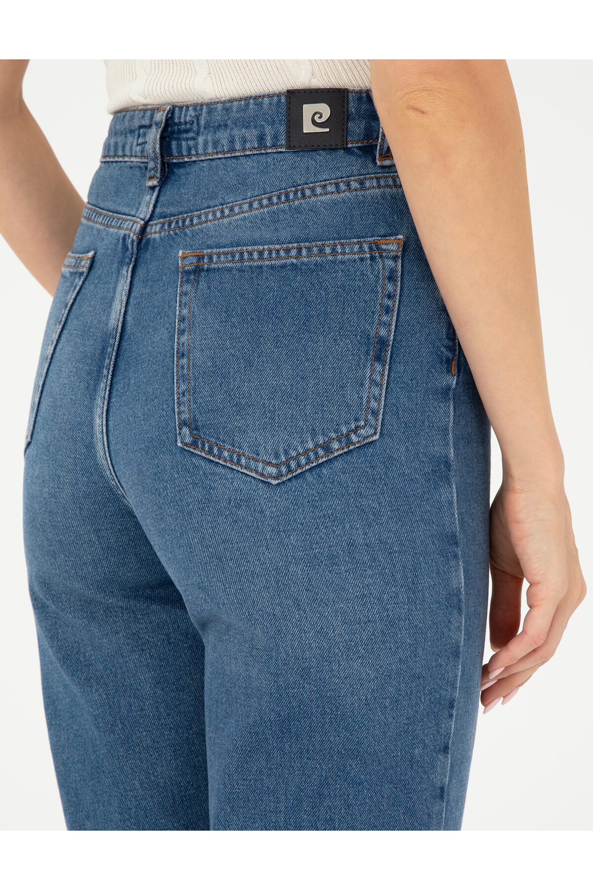 Pierre Cardin  Mavi Mom Fit Jean Pantolon 50292478-VR036 - Görsel 7