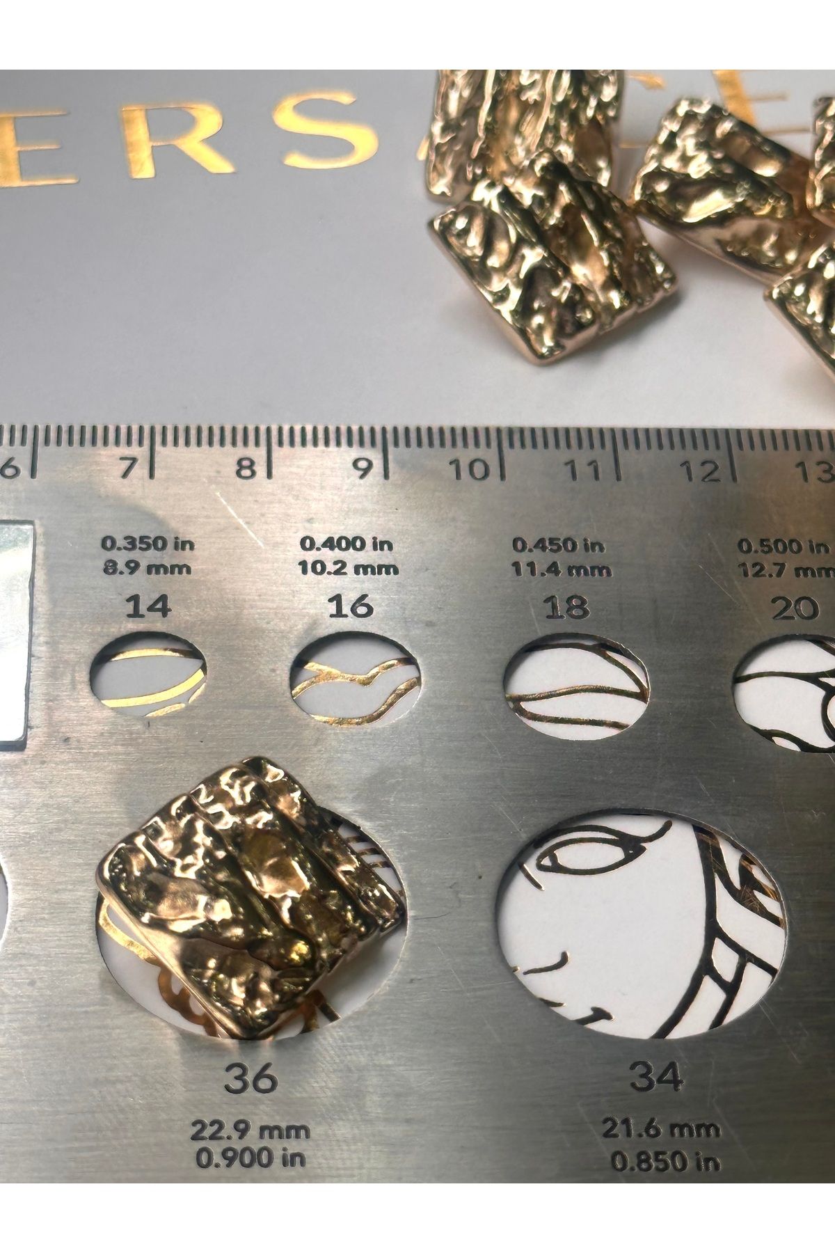 ODDA TASARIM ATÖLYESİ-New Collection Top Branch Print Gold Coat-Jacket Button Set(2.3cm) 6