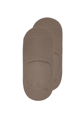 Calverton Socks 2 Çift - Vizon Bambu Silikonlu Düz Kadın/erkek Babet Çorap