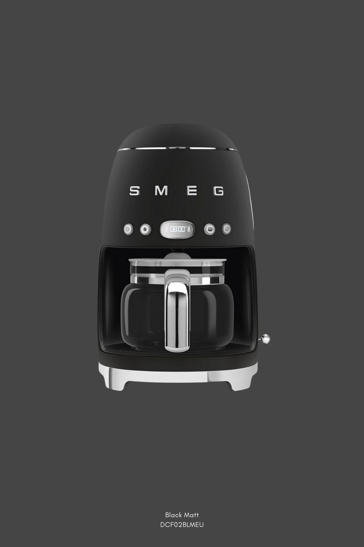 SMEG-50's Style Matte Black Toaster & Kettle & Filter Coffee Maker Set 2