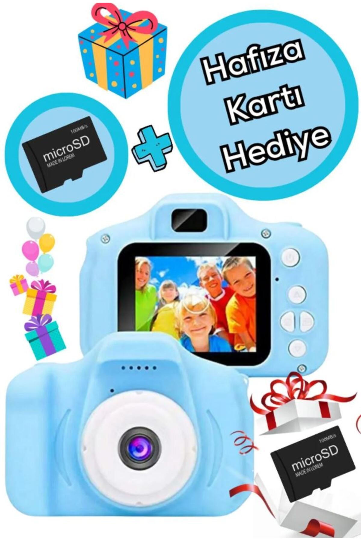 Çocuk Kamerası Dijital Fotoğraf Makinesi Mini 1080p HD Kamera (4GB Hafıza Kart Hediyeli)