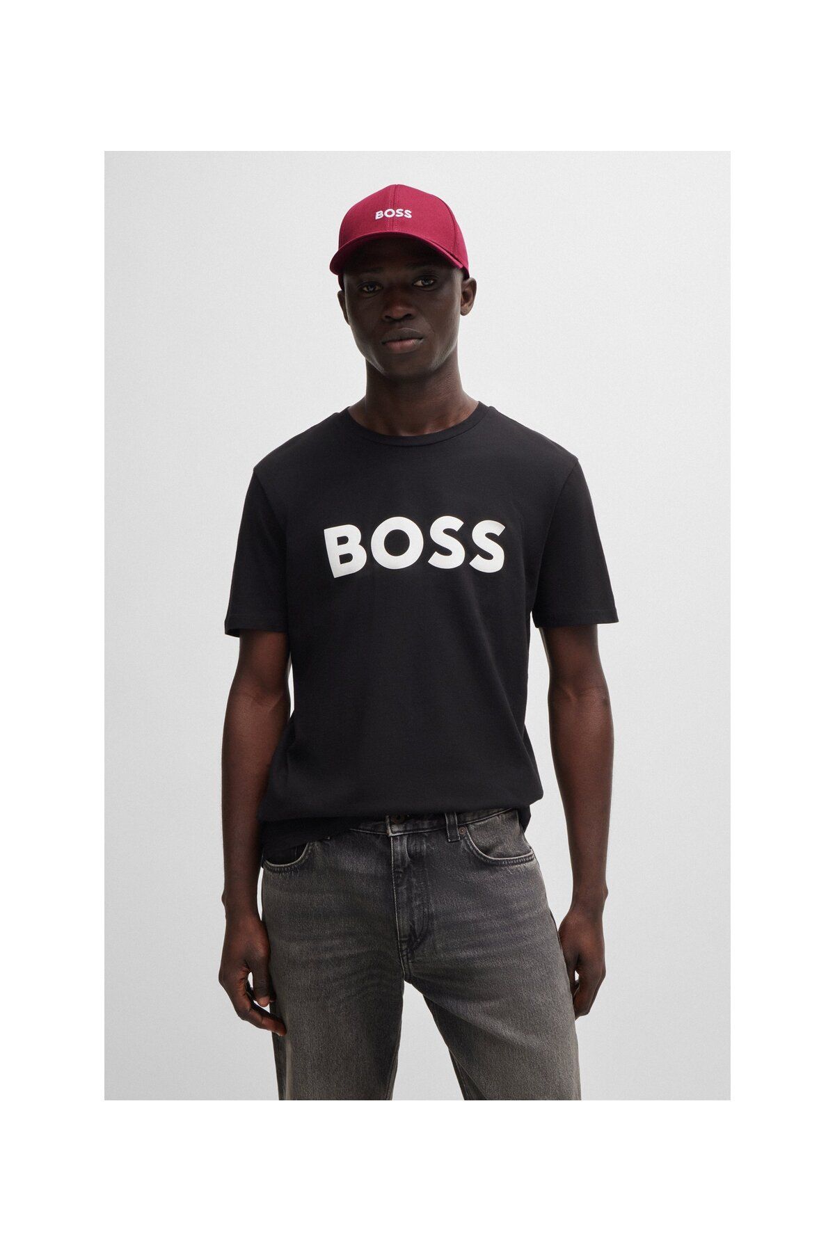 کلاه مردانه پنبه ای با آرم گلدوزی شده BOSS