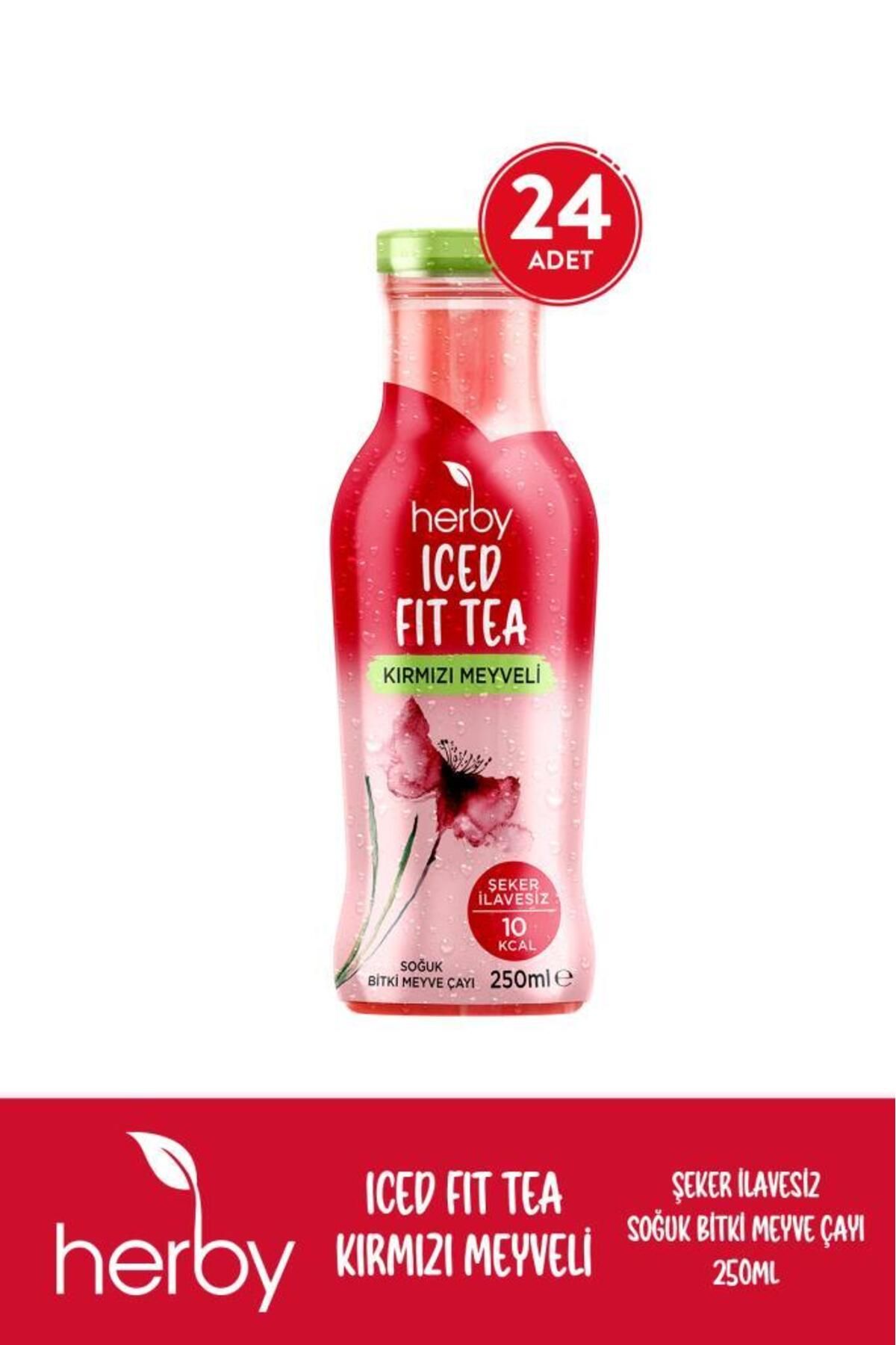 Herby Soğuk Çay Şeker Ilavesiz 24'lü Iced Fit Tea Kırmızı Meyveli 250 ml