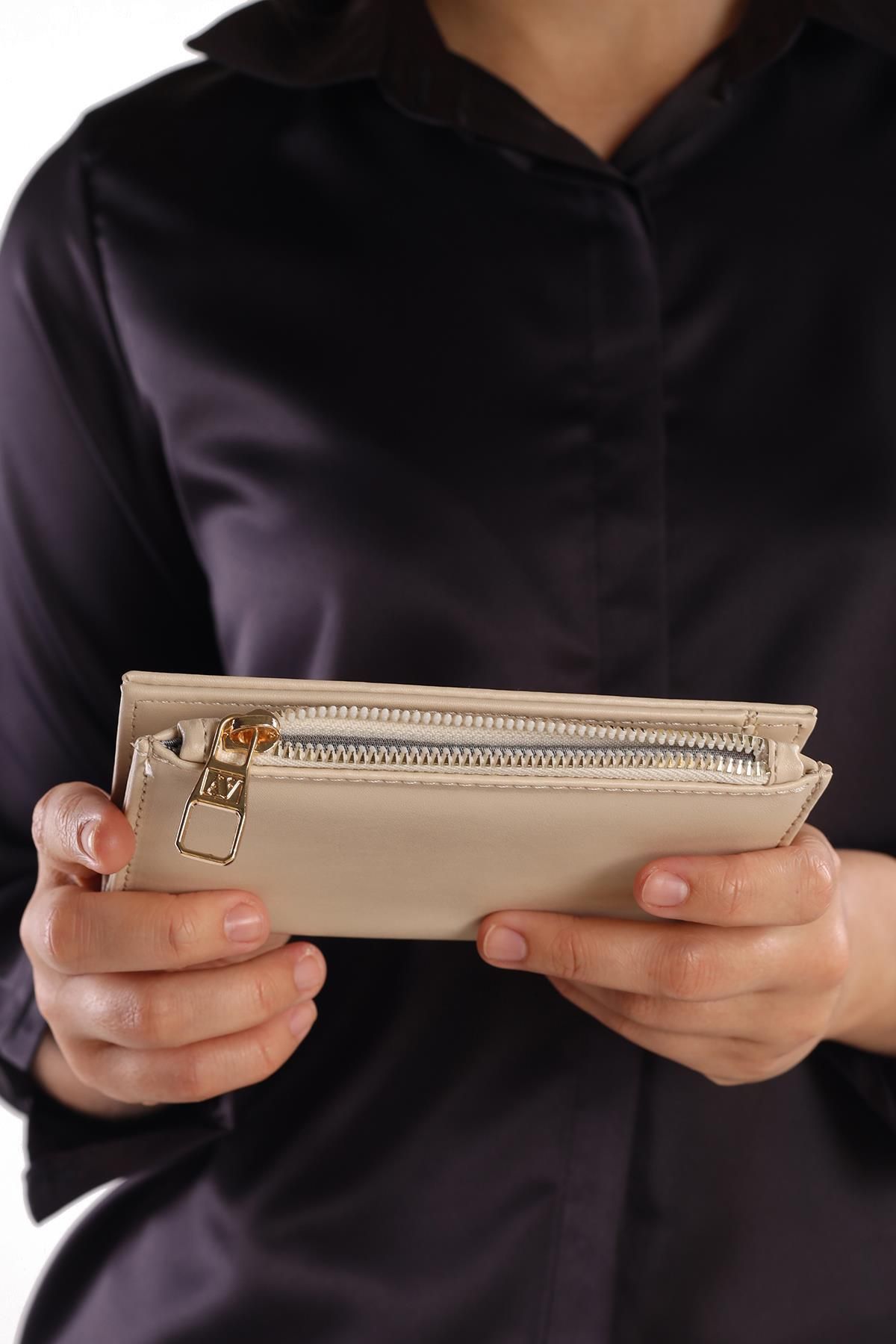 Rays-Cream 023 Model Wallet with Snap Fasteners and Zipper 4