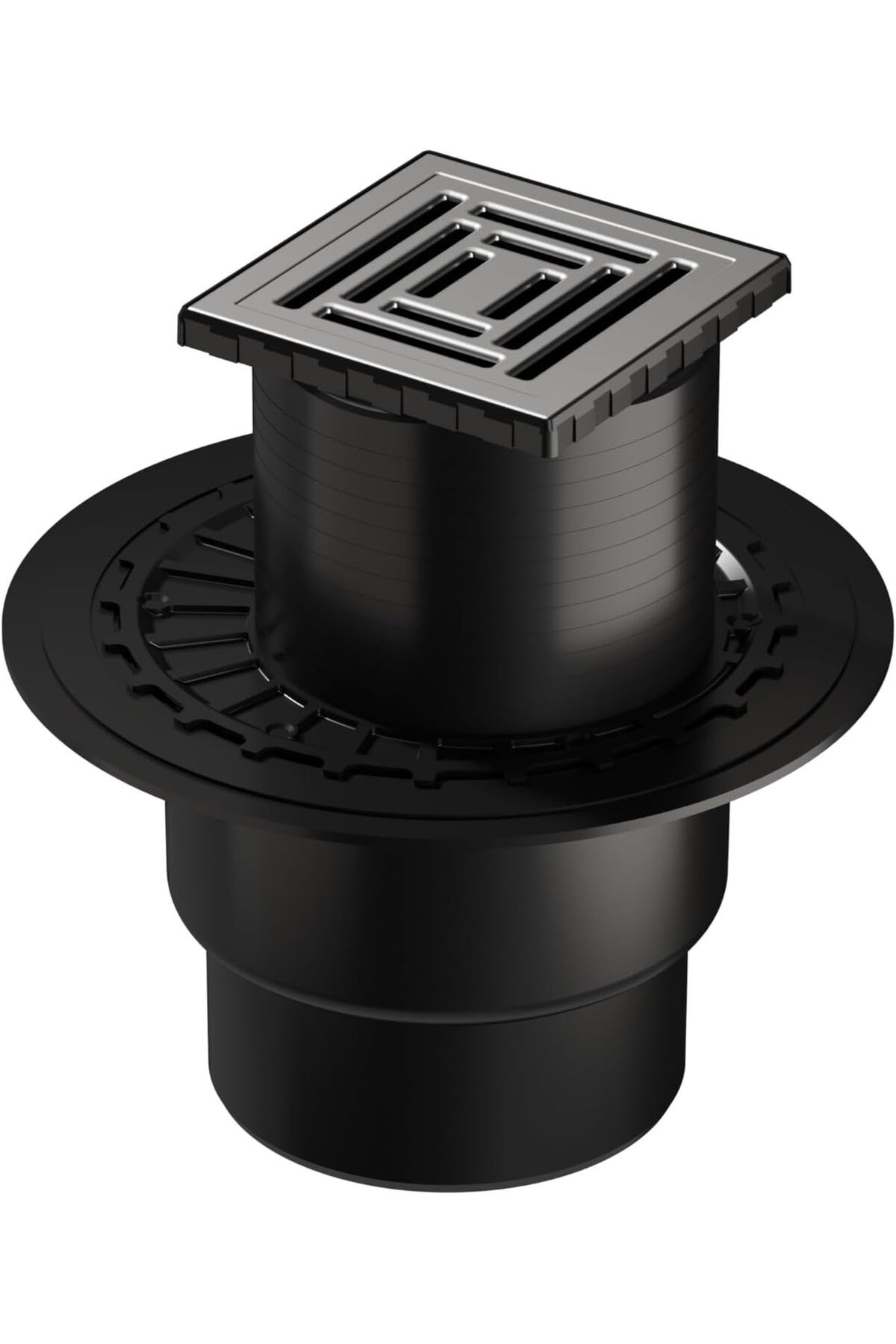 STOREMAX mrttnca V-Flow Kare 5607320 Yalıtımlı Duş Kanalı, Alttan Çıkışlı, 10x10 cm, DK 800 Kapak,
