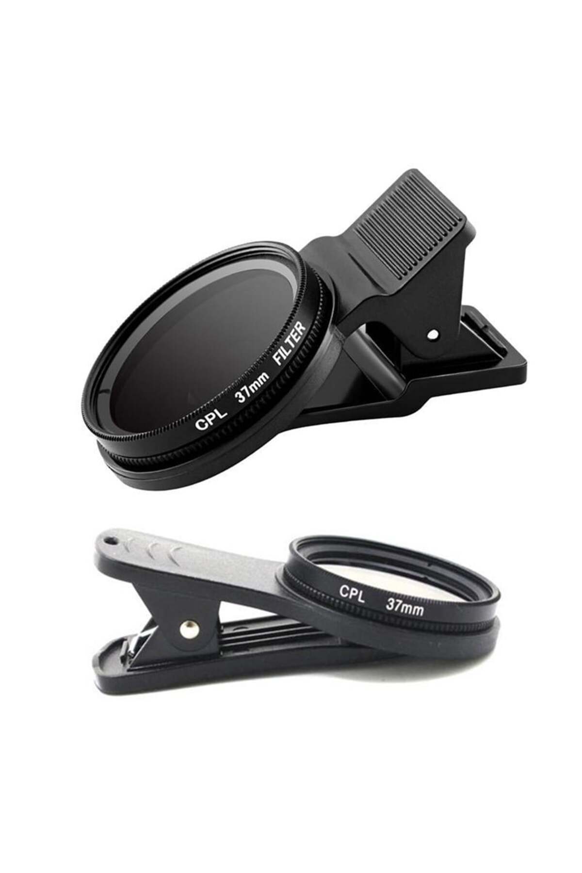 CPL Kamera Lensi - 37 Mm Dairesel Klipsli Cep Telefonu Kamera Lens Filtre Kiti