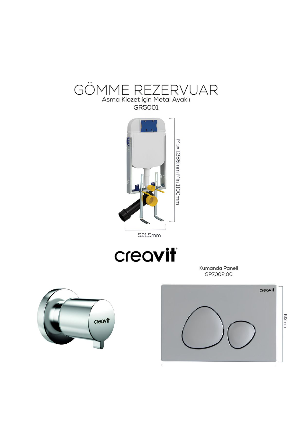 Creavit Spa Gömme Rezervuar Seti,GR5001,GP7002,MS.AC50L