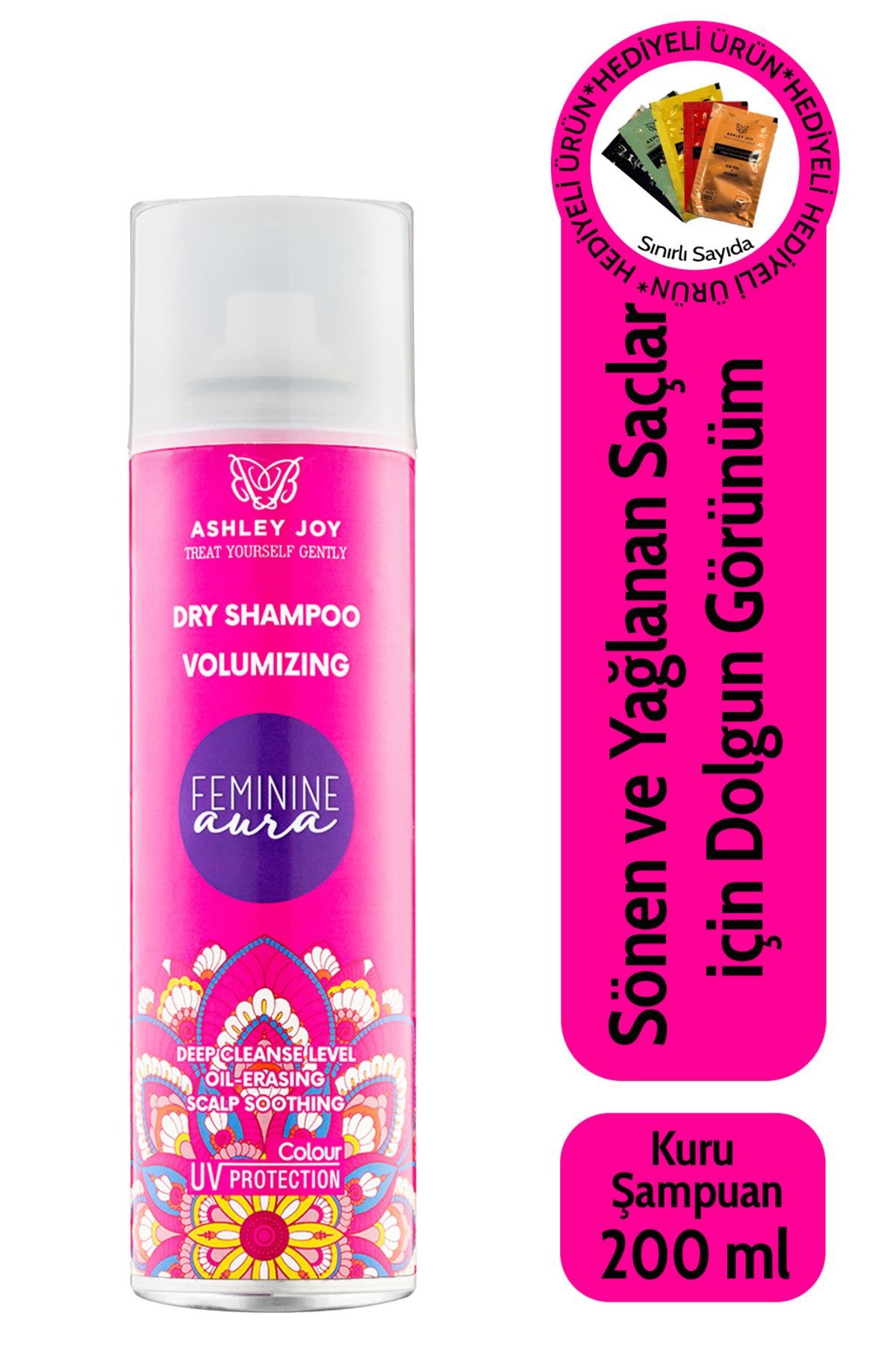 ASHLEY JOY Feminine Aura Çabuk Sönen Saçlar Için Dolgunlaştırıcı Hacim Veren Kuru Şampuan 200 ml