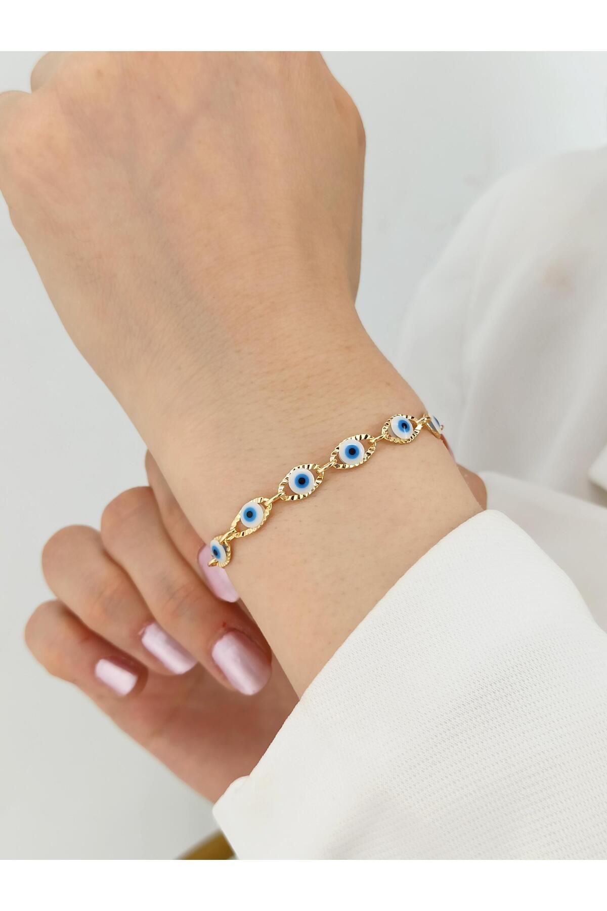 Çlk Accessories-Premium Row Evil Eye Bead Bracelet 1