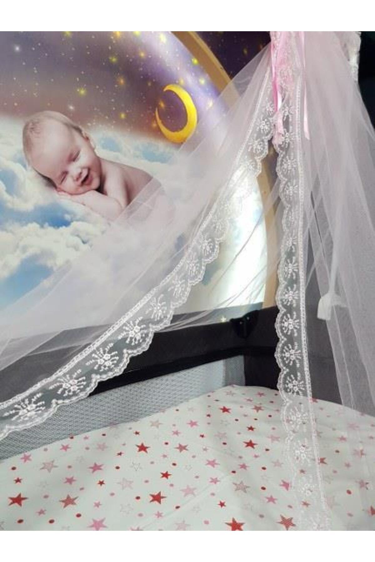 bebek_iklimi Bebek Beşik Cibinlik Takımı - Pembe Güpürlü Hayal Tül (APARAT DAHİLDİR.) fotoğrafı 3 (önizleme)