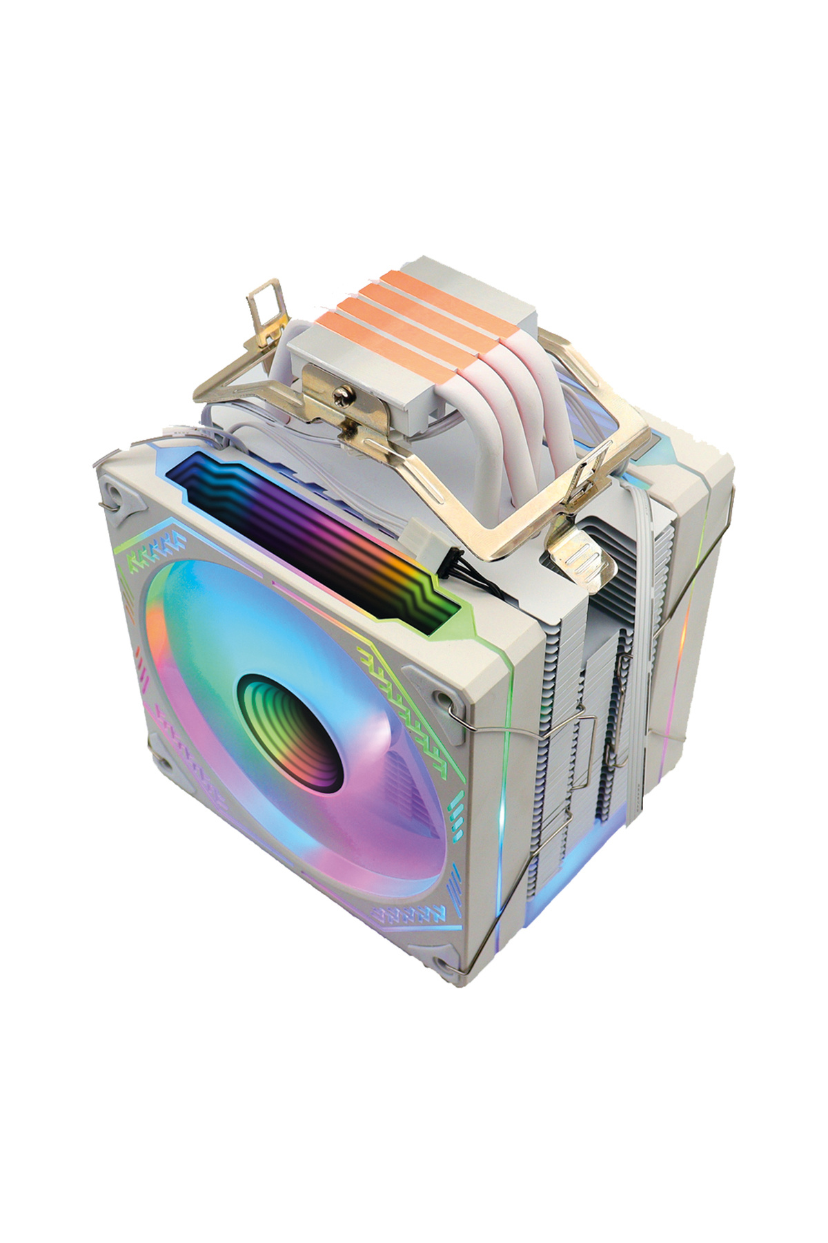 zoko-مروحة معالج Ice Pro WP4 White Auto Rainbow Fan Tower 2
