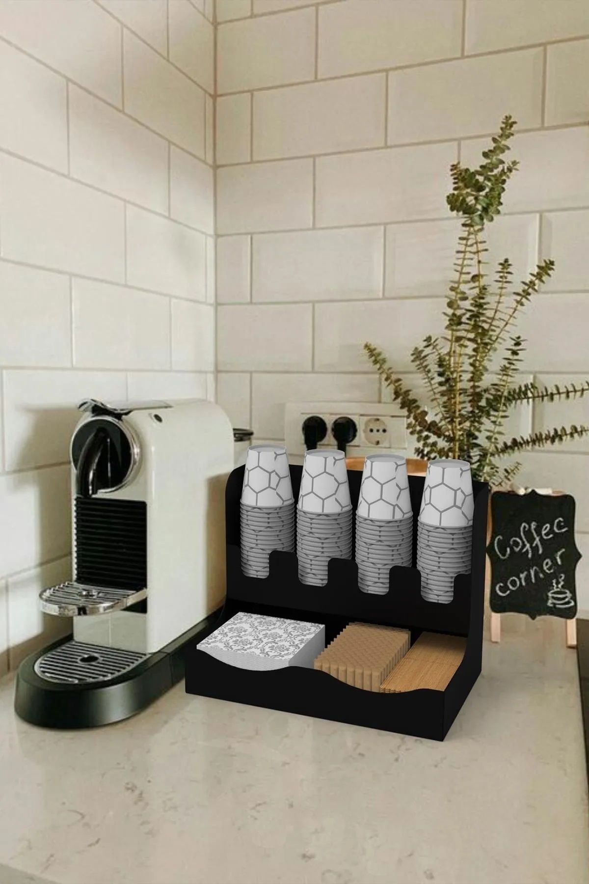 MetaCraft Suport Pentru Pahare Din Carton Barista/suport Pentru Pahare Din Carton/mixer De Zahăr Pentru Pahare/raft Organizator - One Size