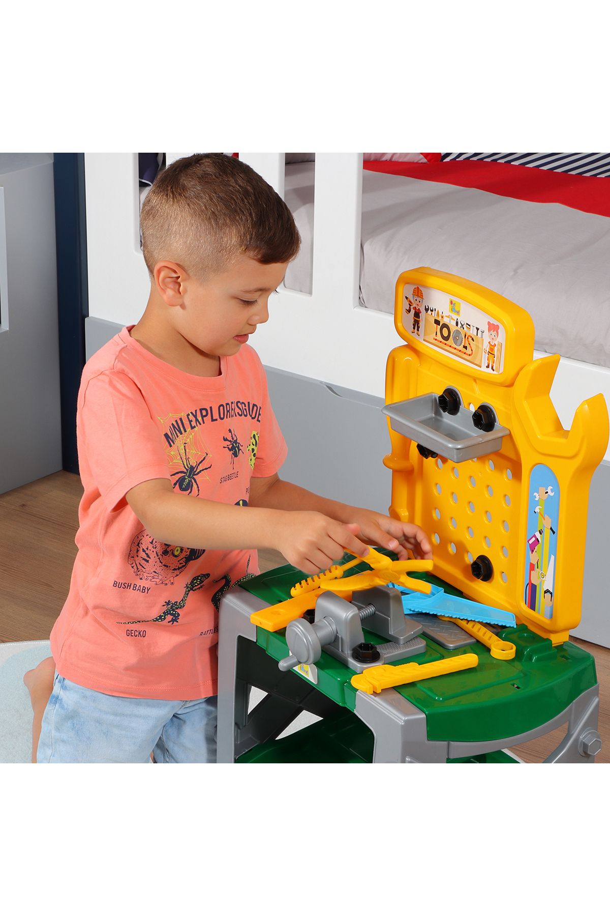 Ogi Mogi Toys-Ogi Mogi Kinder-Werkzeugbank, 33-teiliges Konstruktionswerkbank mit elektrischer Bohrmaschine 7