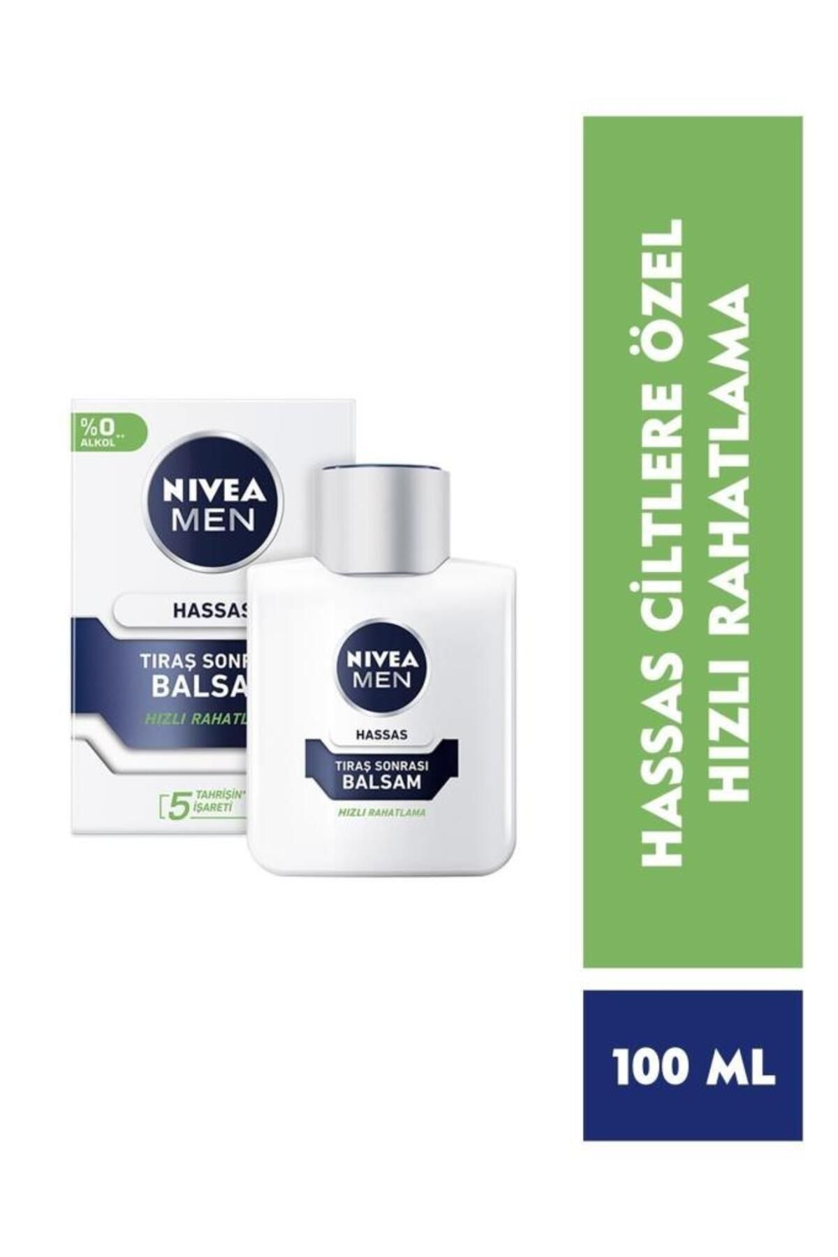 NIVEA MEN Erkek Tıraş Sonrası Balsam 100ml, Hassas Ciltlere Özel Hızlı Rahatlatma, Konforlu Tıraş Deneyimi