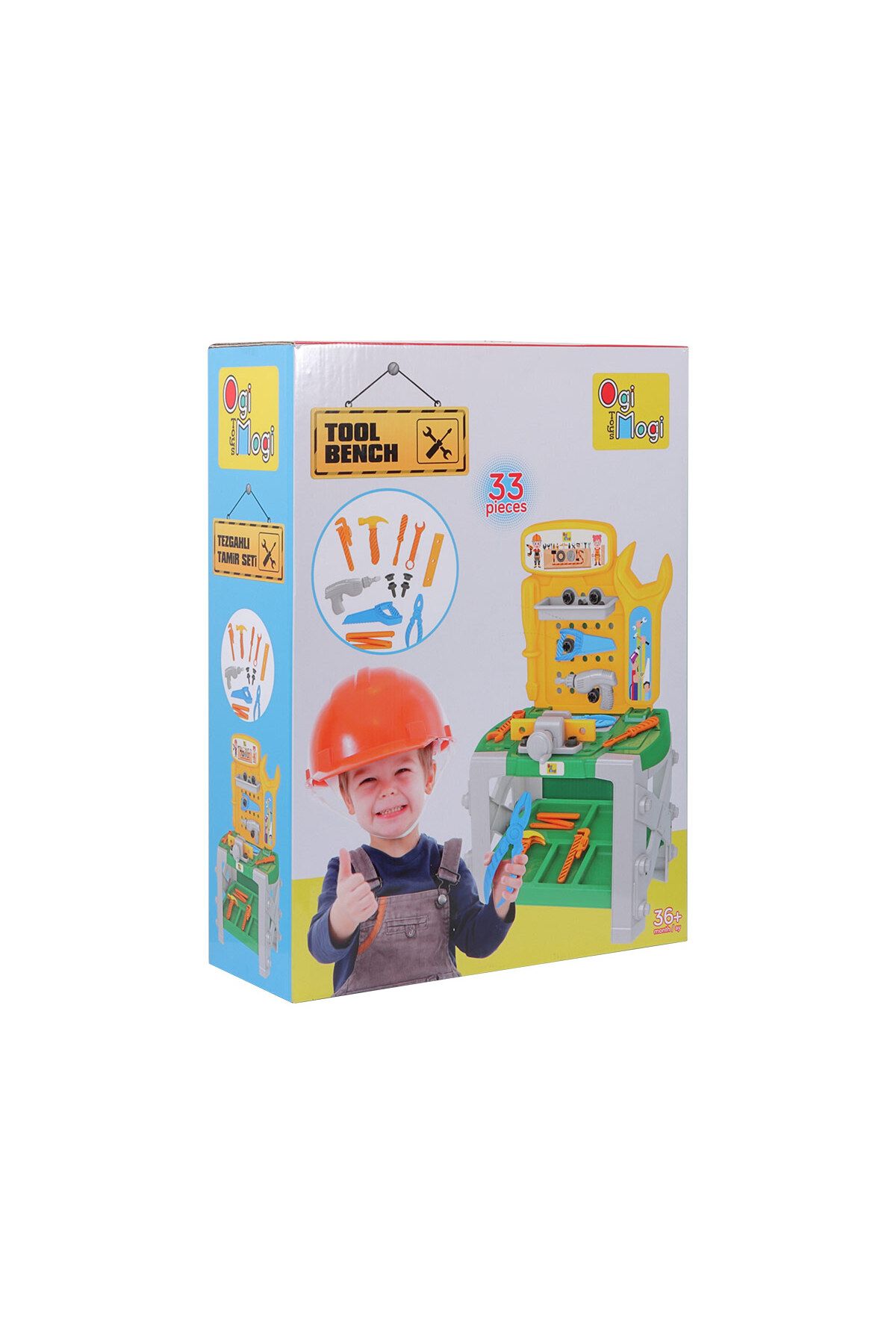 Ogi Mogi Toys-Ogi Mogi Kinder-Werkzeugbank, 33-teiliges Konstruktionswerkbank mit elektrischer Bohrmaschine 4