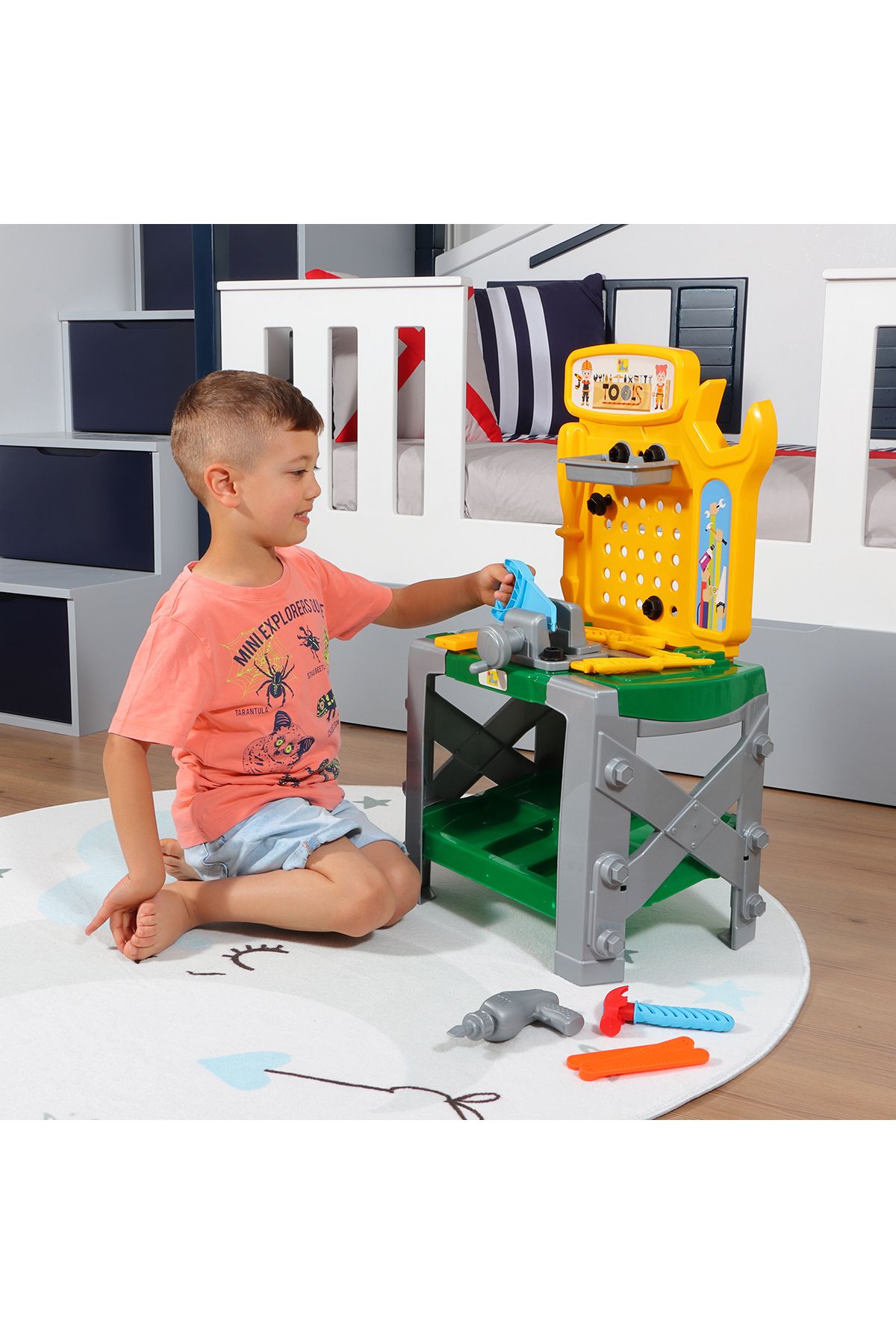 Ogi Mogi Toys-Ogi Mogi Kinder-Werkzeugbank, 33-teiliges Konstruktionswerkbank mit elektrischer Bohrmaschine 5