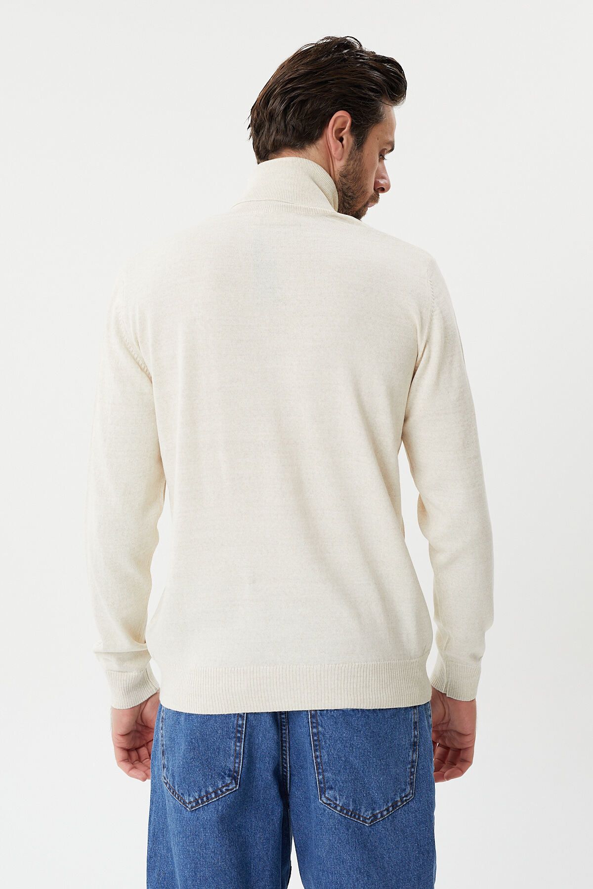 hateko-Wool Ecru Full Fisherman Sweater 3