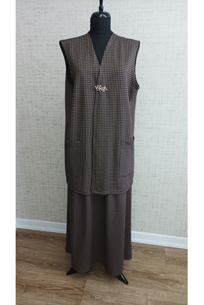 BRC Collection Kadın Yelek Etek Takım,İkili Takım , Tesettür Takım Broş