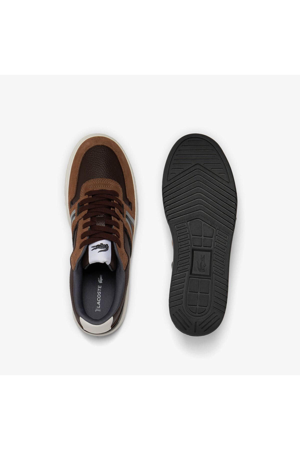 اسنیکر چند رنگ مردانه کفش ورزشی قهوه ای L001 Lacoste