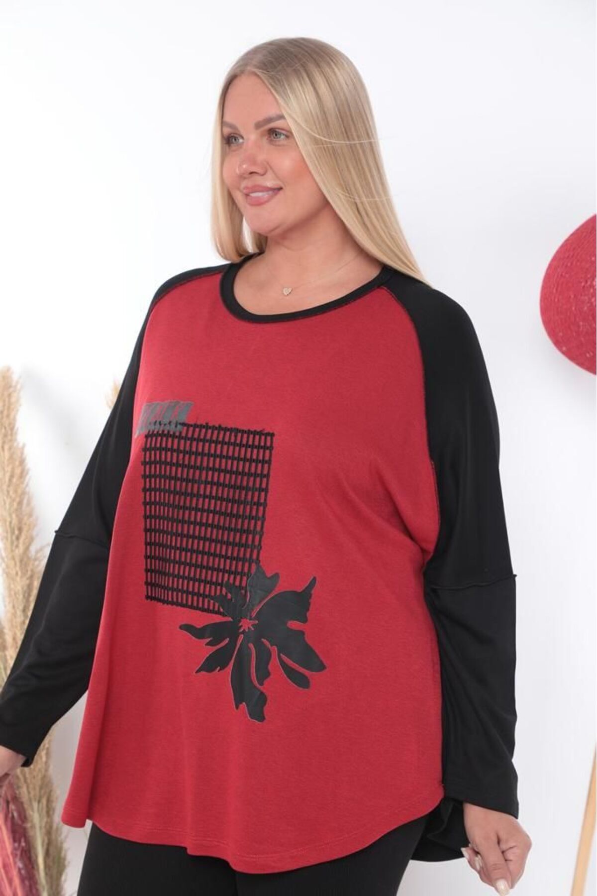 lovedrobe Kadın Büyük Beden Tunik 22719 Geniş Kalıp-44