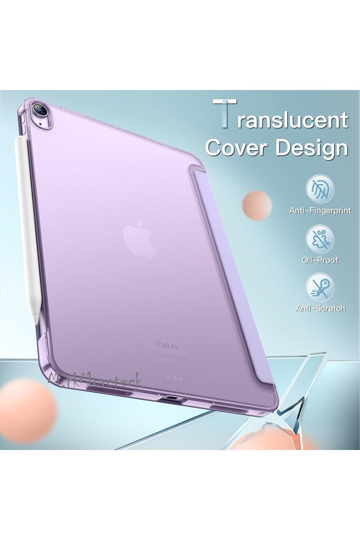 m.tk moveteck-iPad Air 13Inch M2 Compatible Case Smart Smart Sleep Mode with Stand Colorful Cover on the Back A2898 2899 2900 3