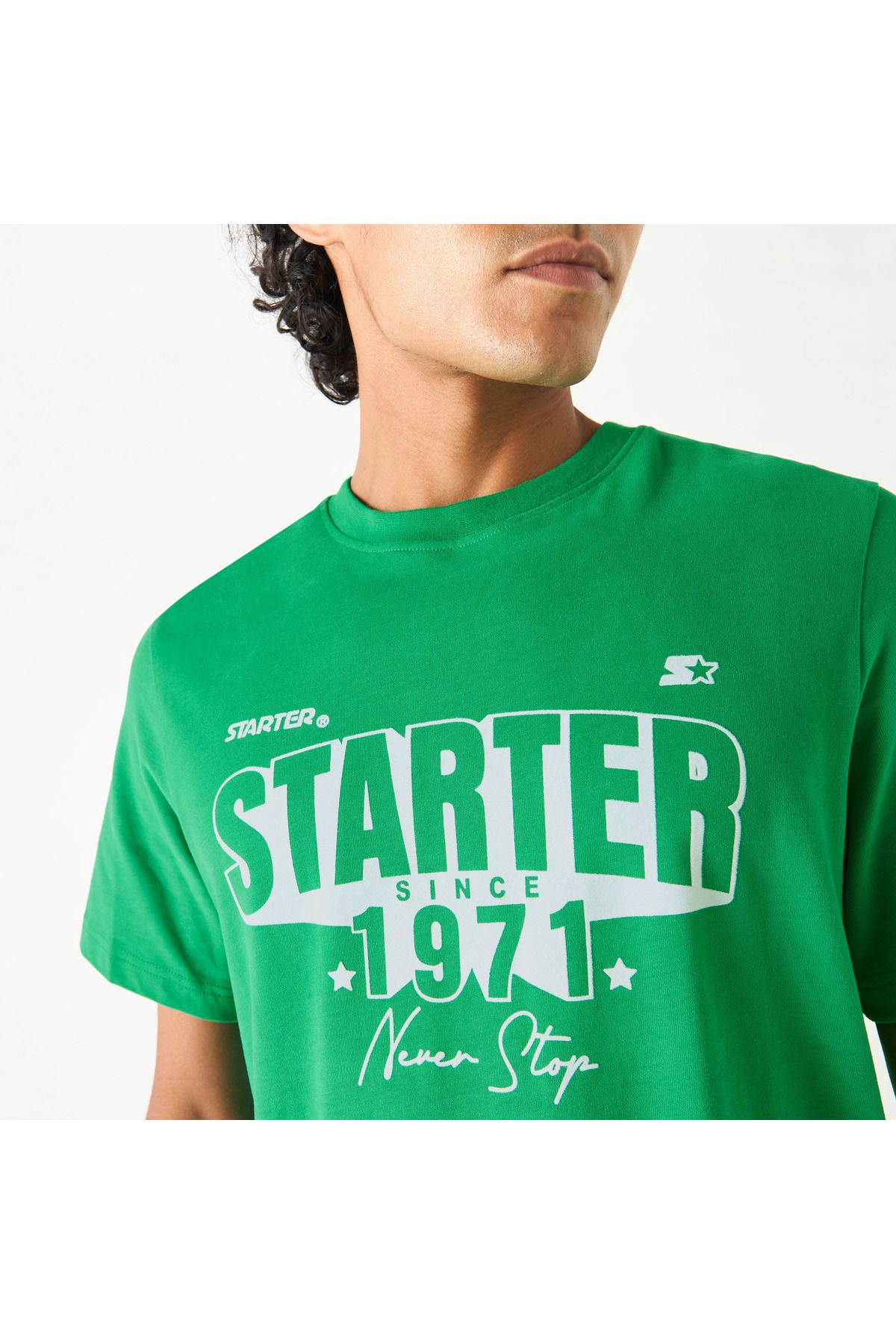 Starter-Print T-shirt with Short Sleeves and Crew Neck 4