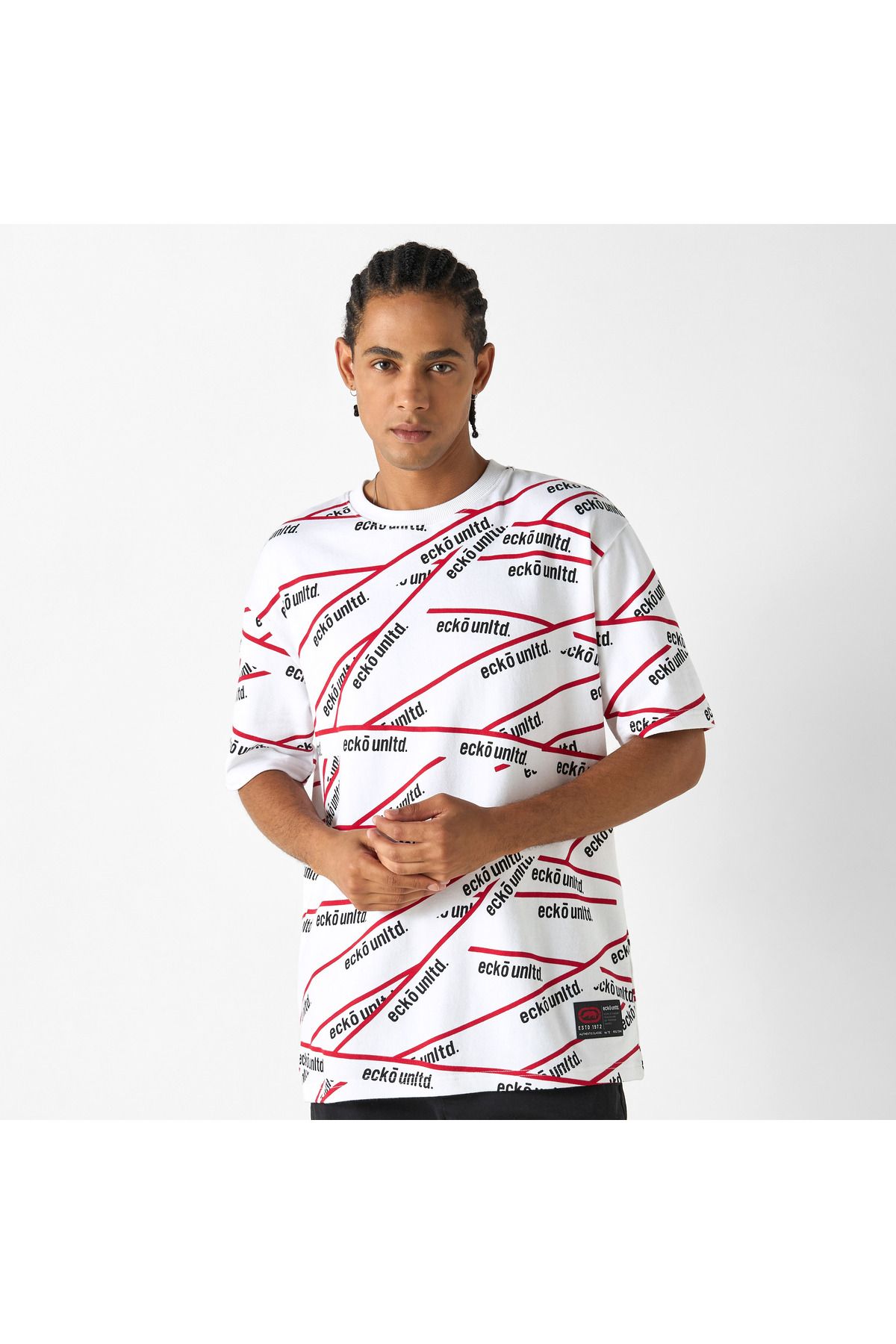 ECKO-Unltd Printed T-shirt with Short Sleeves and Crew Neck 1