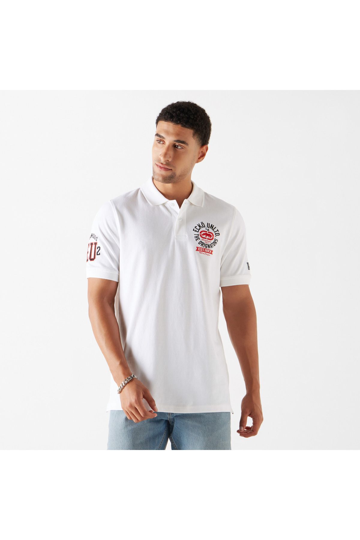 ECKO-Unltd Logo Embroidered Polo T-shirt 1