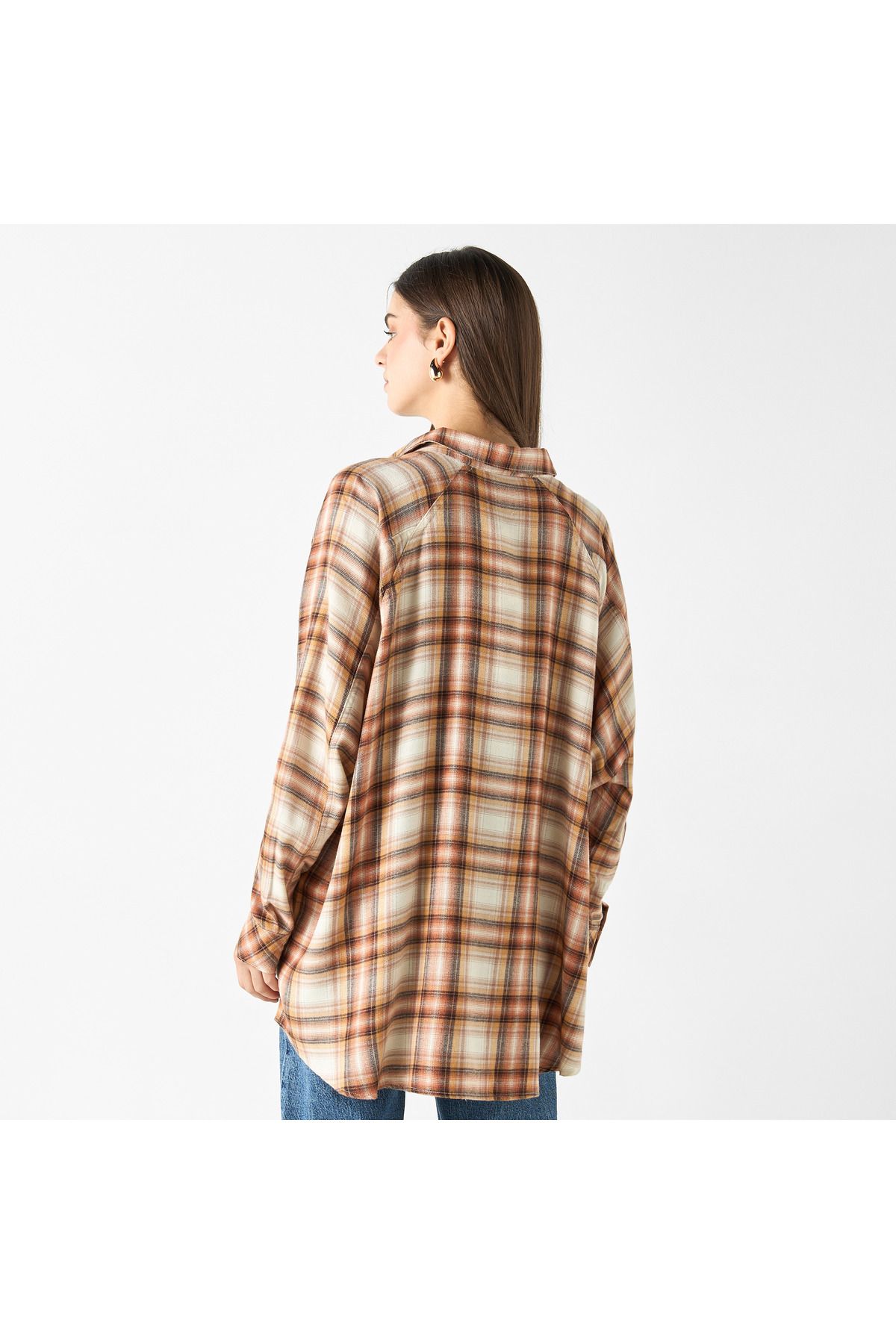 Lee Cooper-Checked Shirt with Long Sleeves and Pocket 3