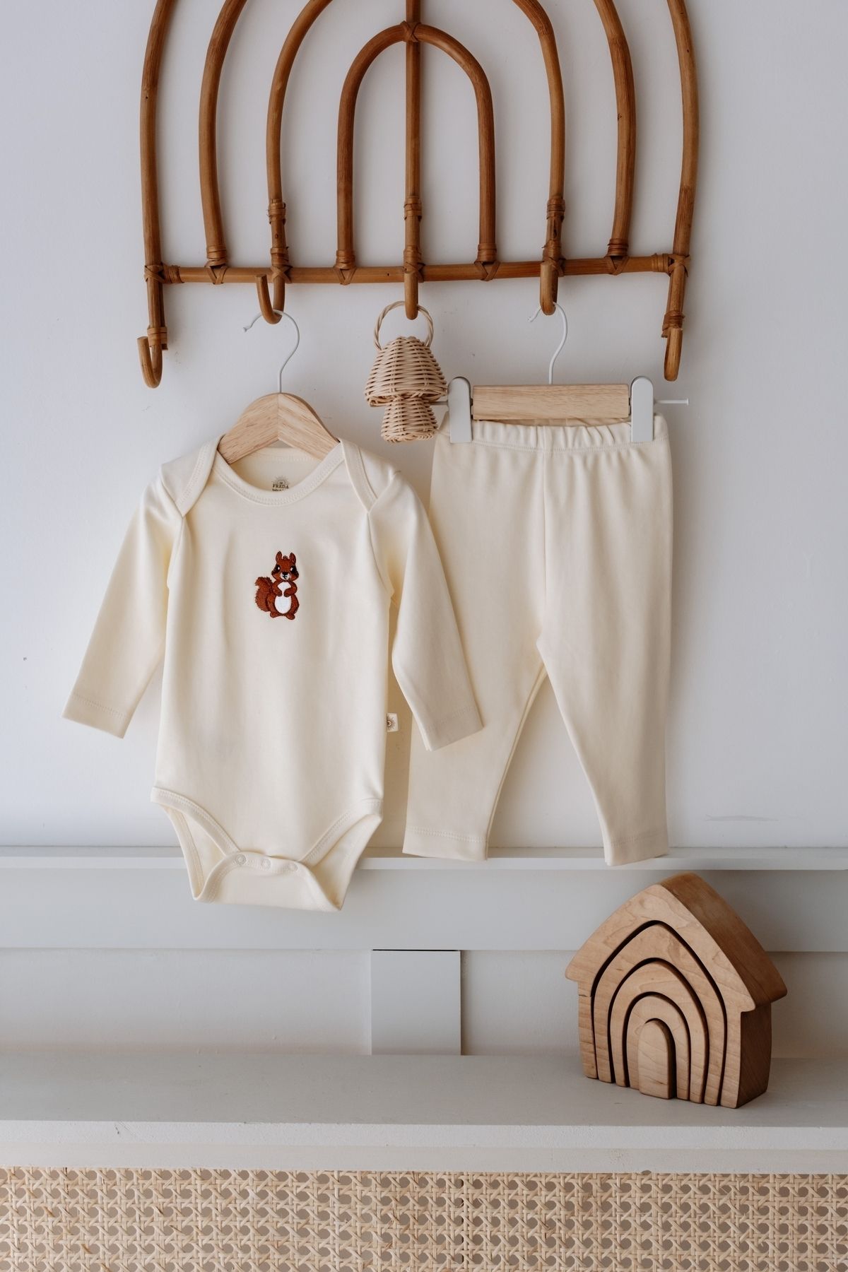 Frelida Baby & Kids Pamuklu Sevimli Hayvan Nakışlı Alt Üst Bebek Takımı