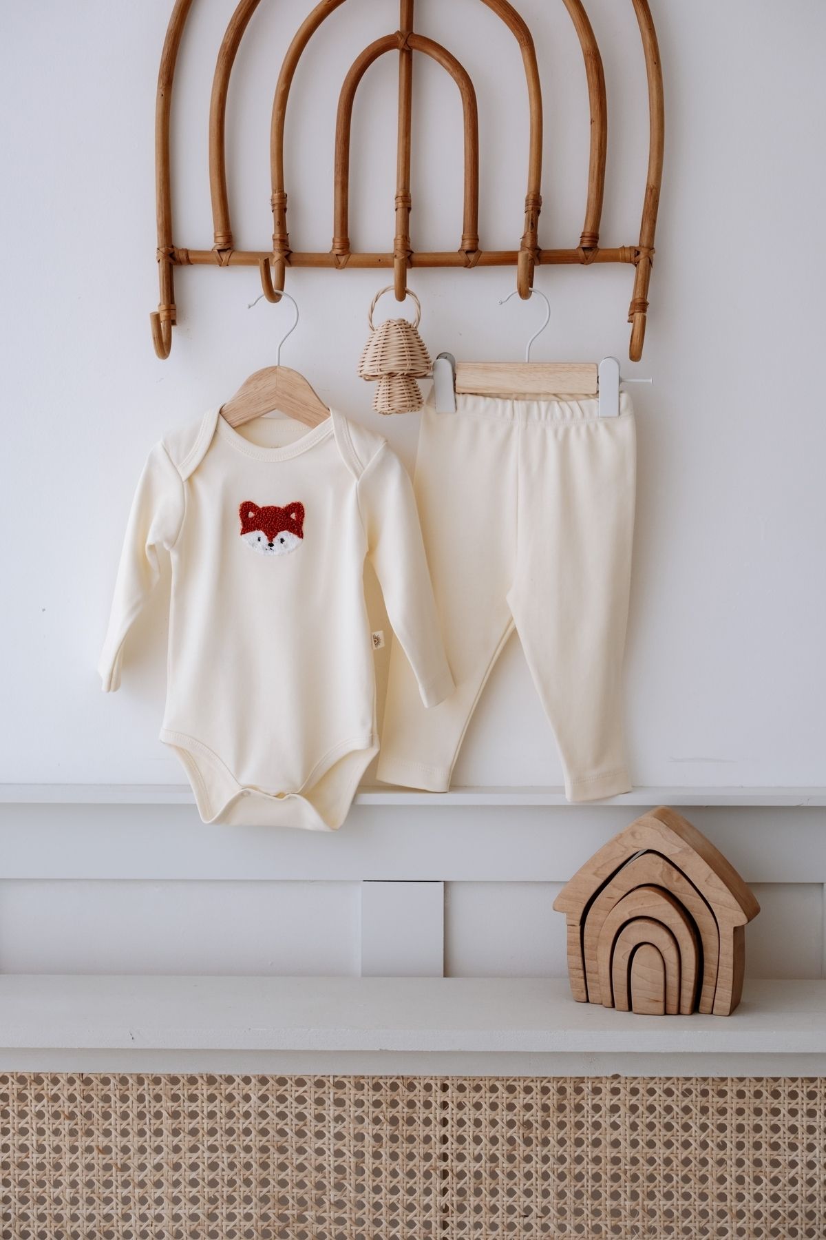 Frelida Baby & Kids %100 Pamuklu Sevimli Hayvan Nakışlı Alt Üst Bebek Takımı