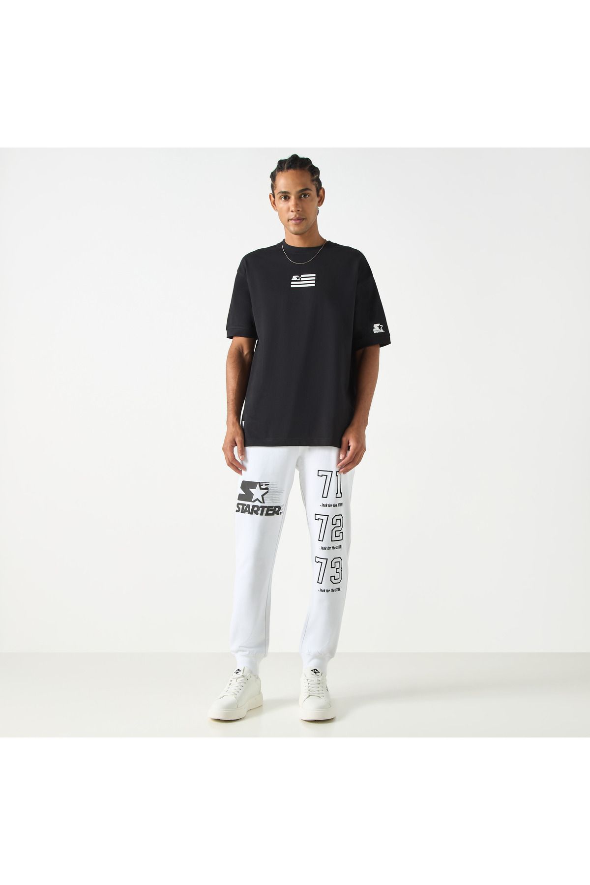 Starter-Logo Embossed Flexi Waist Relaxed Fit Joggers with Drawstring Closure 2