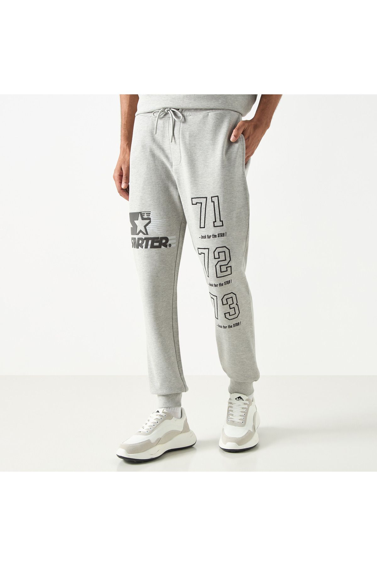 Starter-Logo Embossed Flexi Waist Relaxed Fit Joggers with Drawstring Closure 1