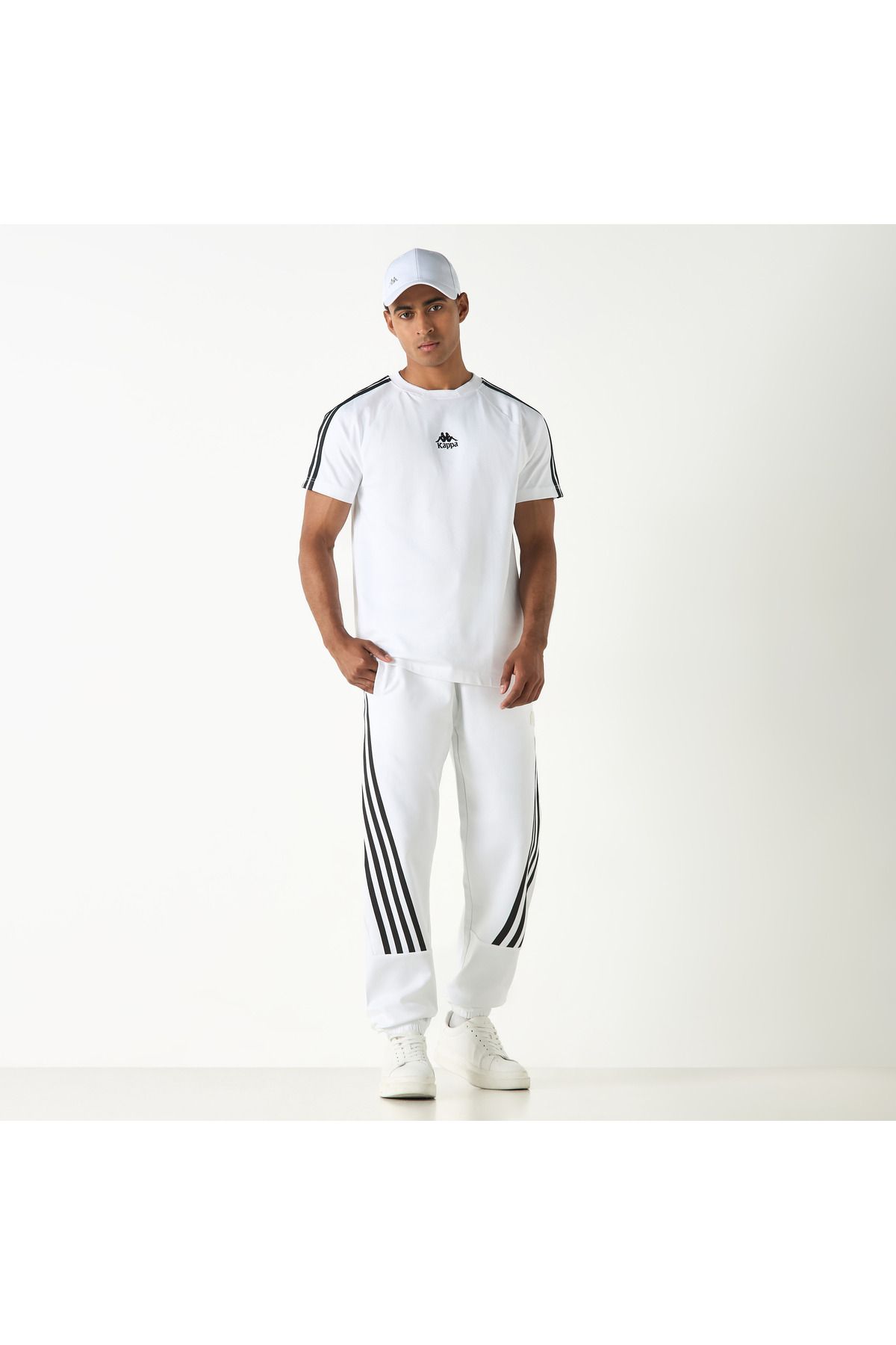 Kappa-Striped Detail Joggers with Drawstring Closure and Pockets 2