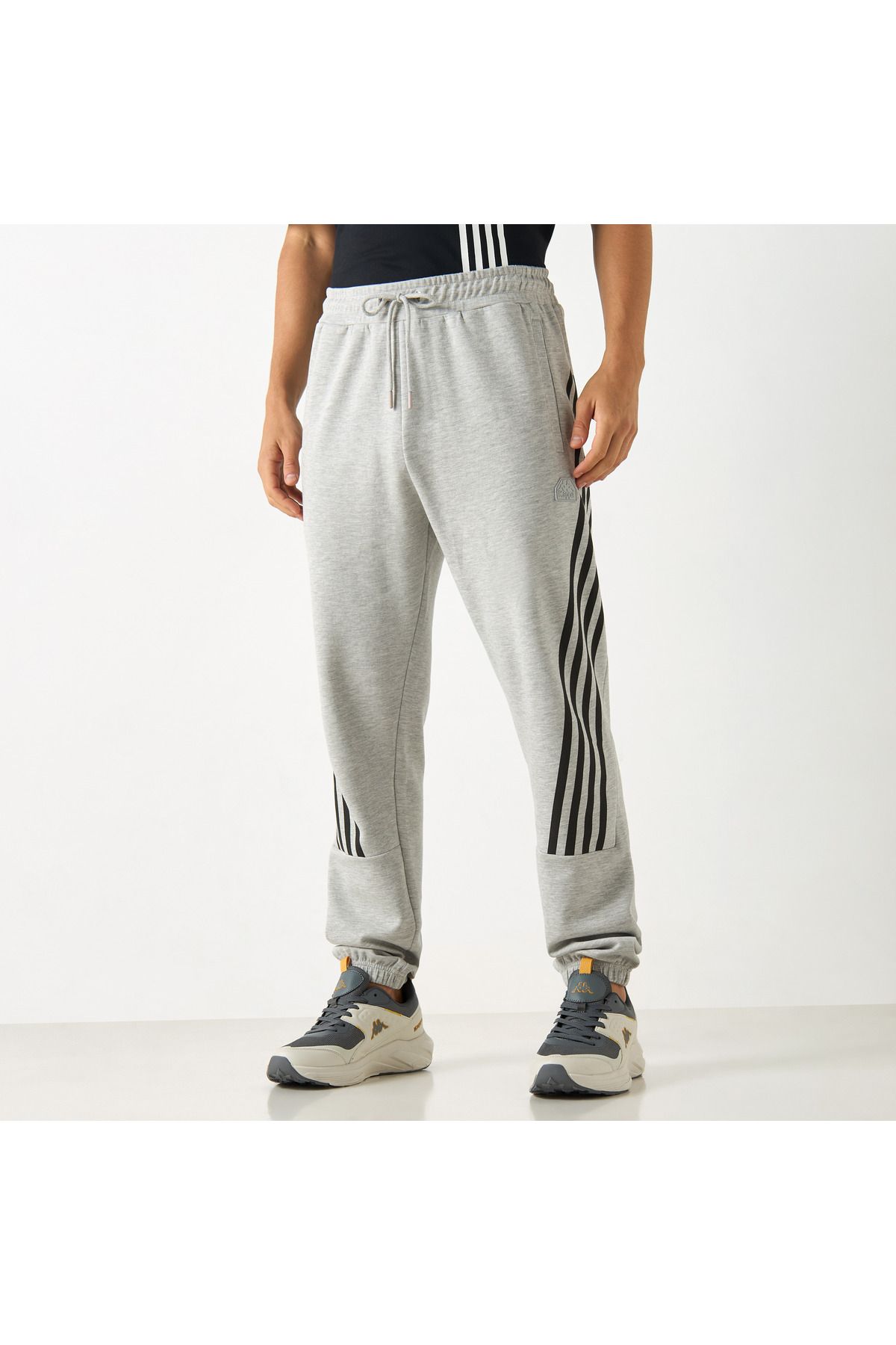 Kappa-Striped Detail Joggers with Drawstring Closure and Pockets 1