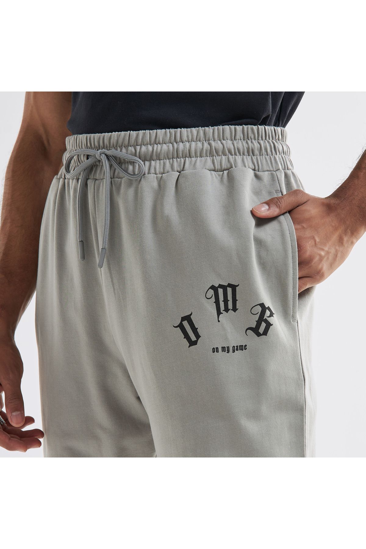FAV-Typography Print Flexi Waist Joggers with Drawstring Closure and Pockets 4