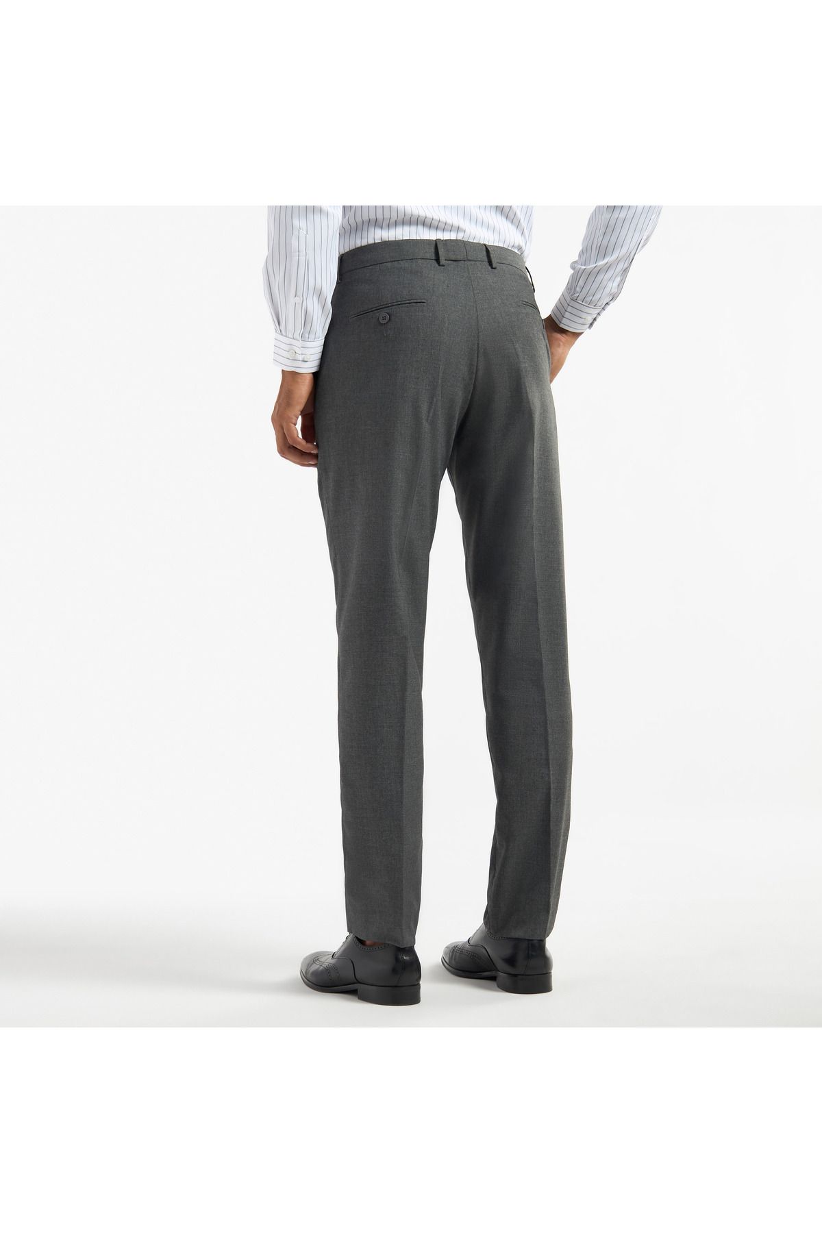 FAV-Regular Fit Flexi Waist Trousers with Pockets and Button Closure 3