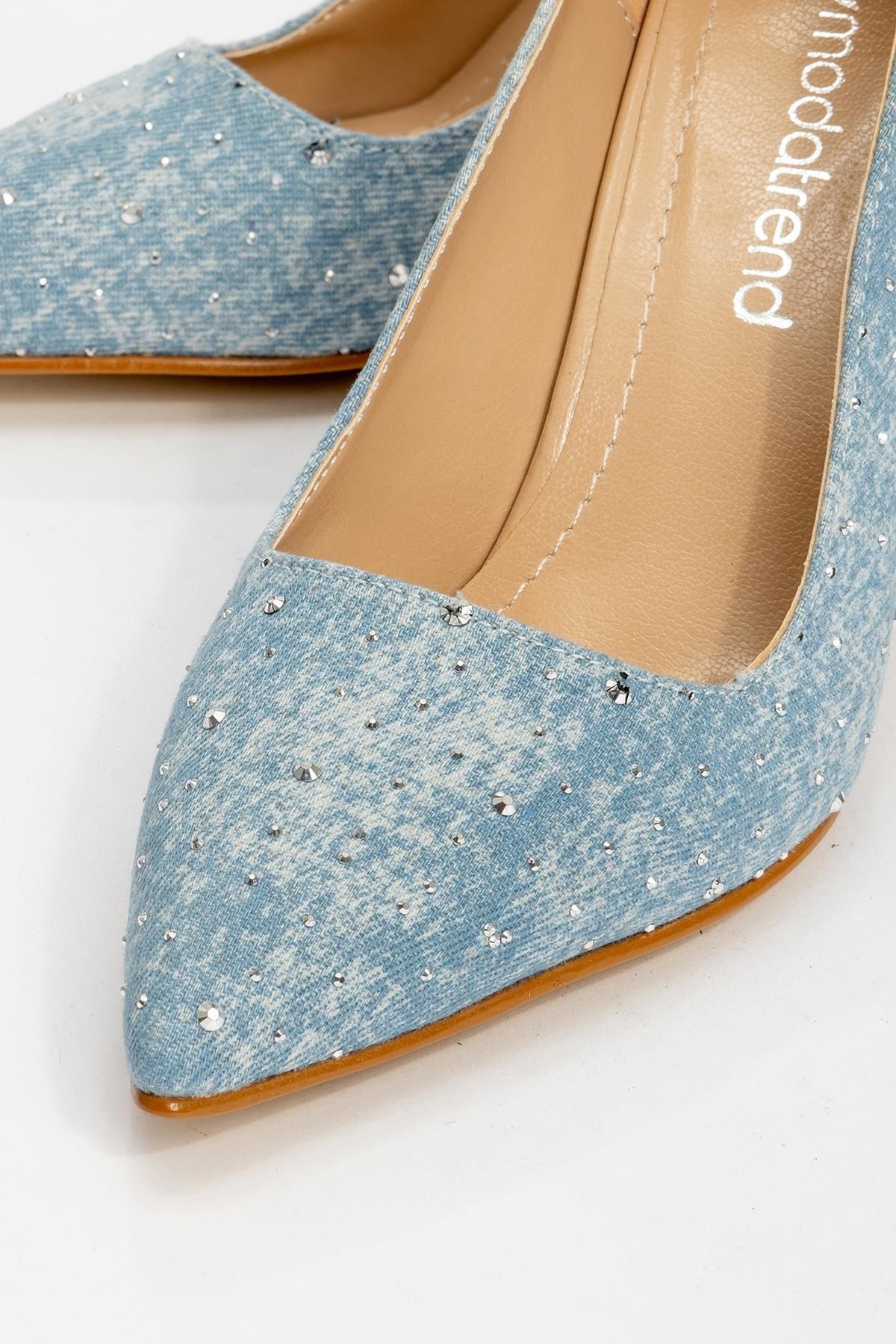 Ccway-BLUE DENIM - Pantofi de damă cu toc înalt 4