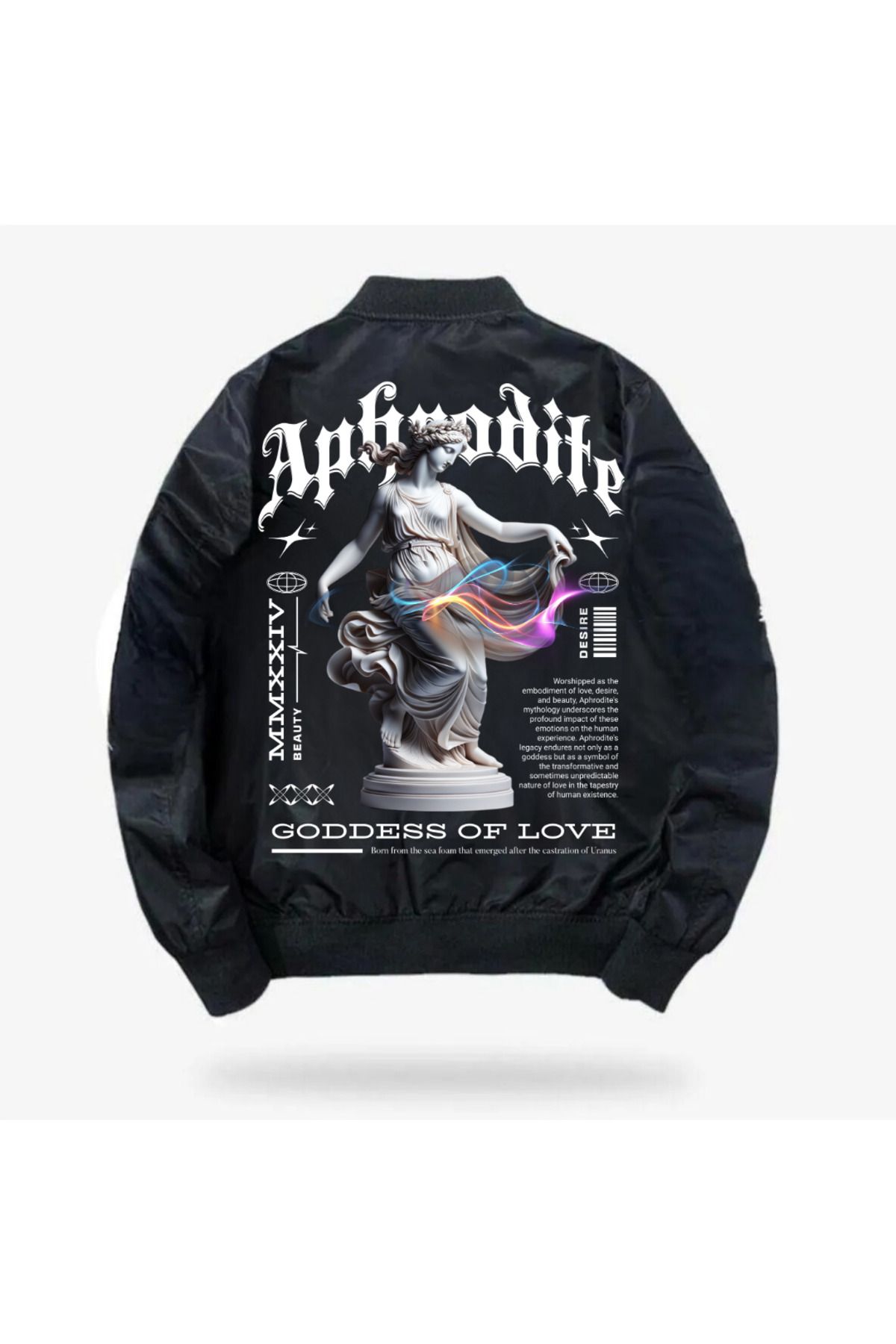 BAREM BUTİK Barem Butik  Aphrodite Baskılı Unisex Bomber Ceket