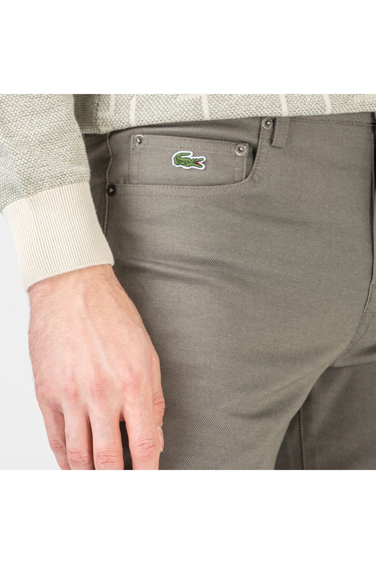 شلوار سبز مردانه باریک و اورجینال Lacoste
